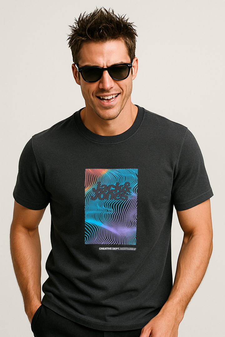 Jack & Jones JCOSYSTEMATIC J&J Logolu Erkek Siyah Tişört 12286113