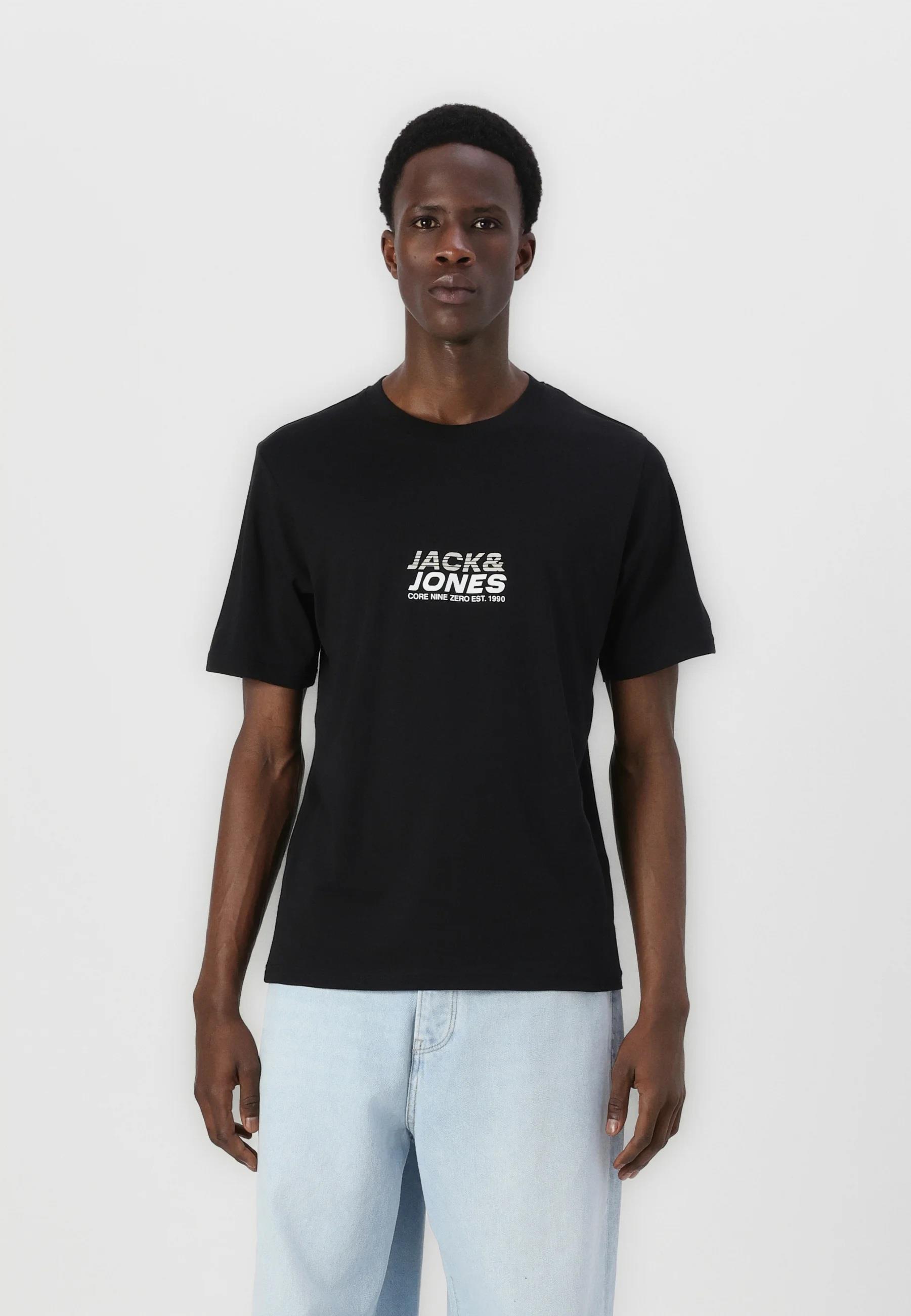 Jack & Jones JCOTARMAC BRANDING Bisiklet Yaka Siyah Erkek TShirt 12276410 v1