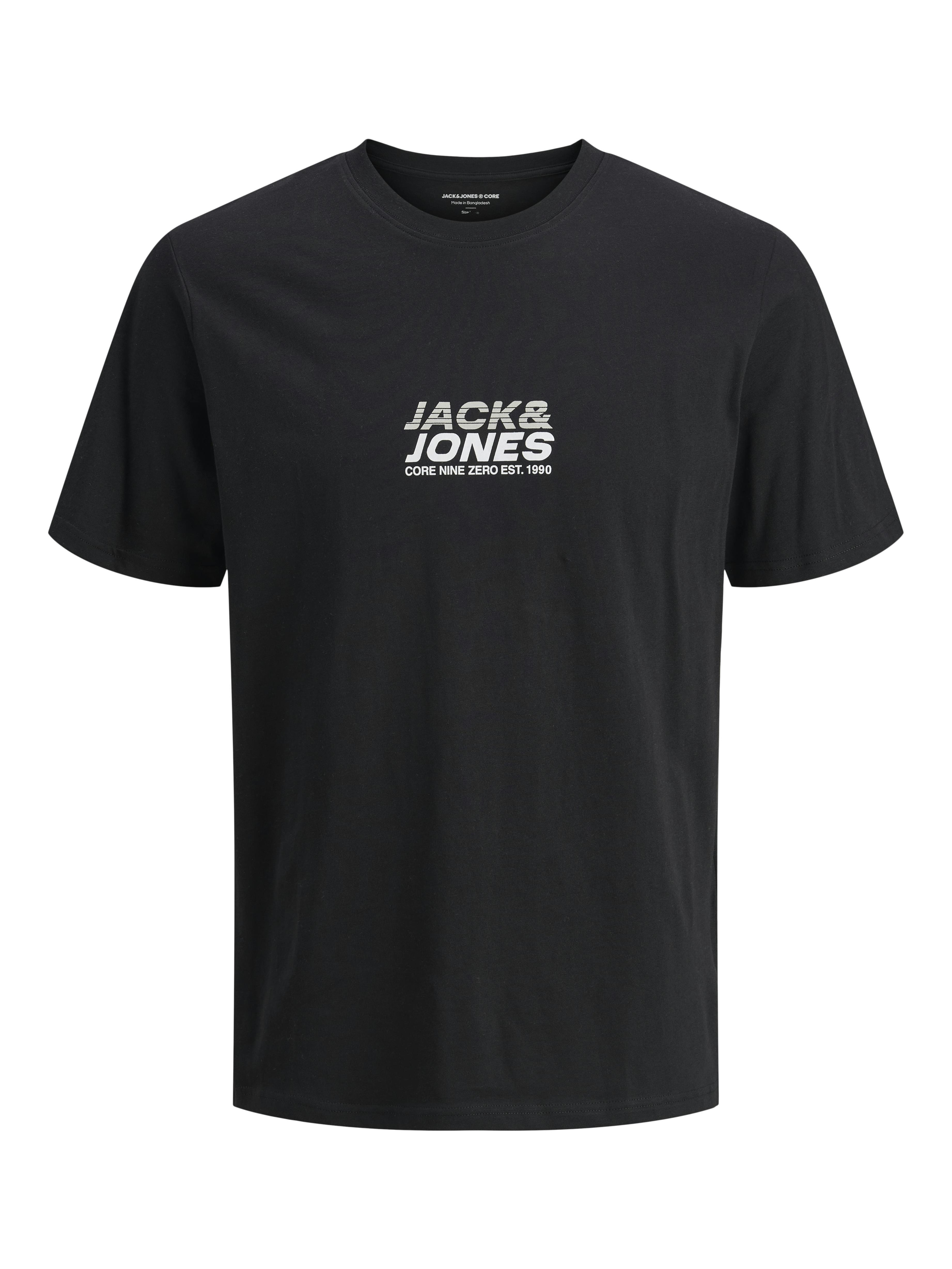 Jack & Jones JCOTARMAC BRANDING Bisiklet Yaka Siyah Erkek TShirt 12276410 v1