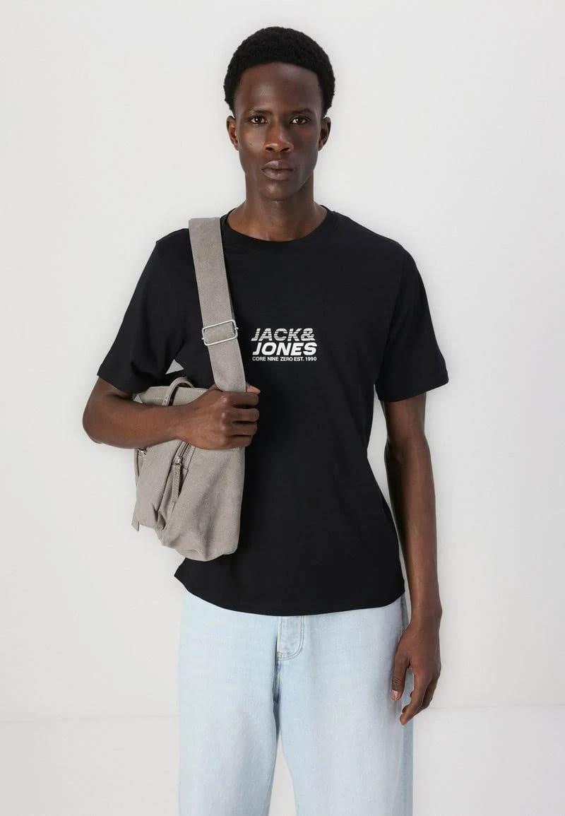 Jack & Jones JCOTARMAC BRANDING Bisiklet Yaka Siyah Erkek TShirt 12276410 v1