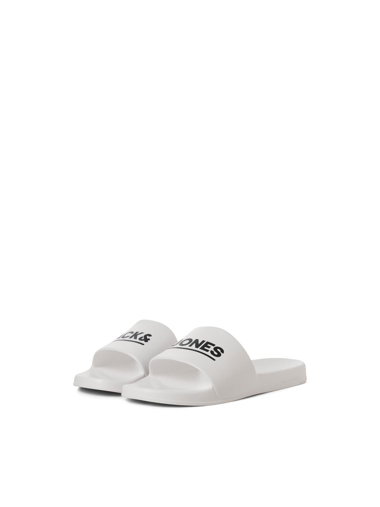 Jack & Jones JFWOLLIE SLIDER Erkek Günlük Plaj Terlik 12236477 Beyaz v1