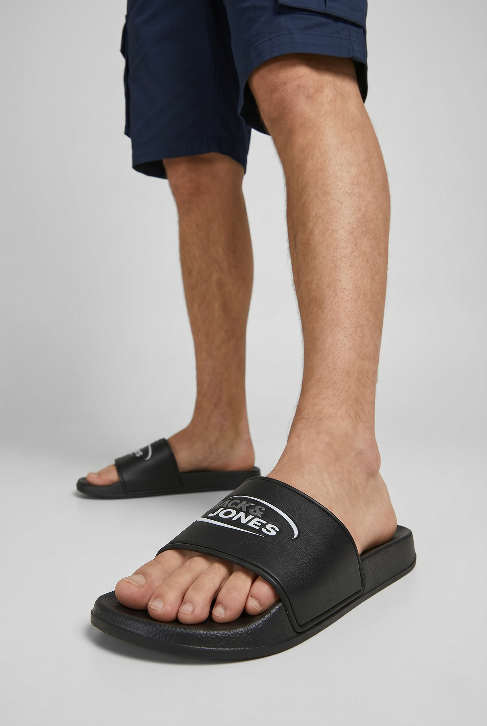 Jack & Jones JFWOSCAR Logo Slider Baskılı Terlik 12289358 Antrasit