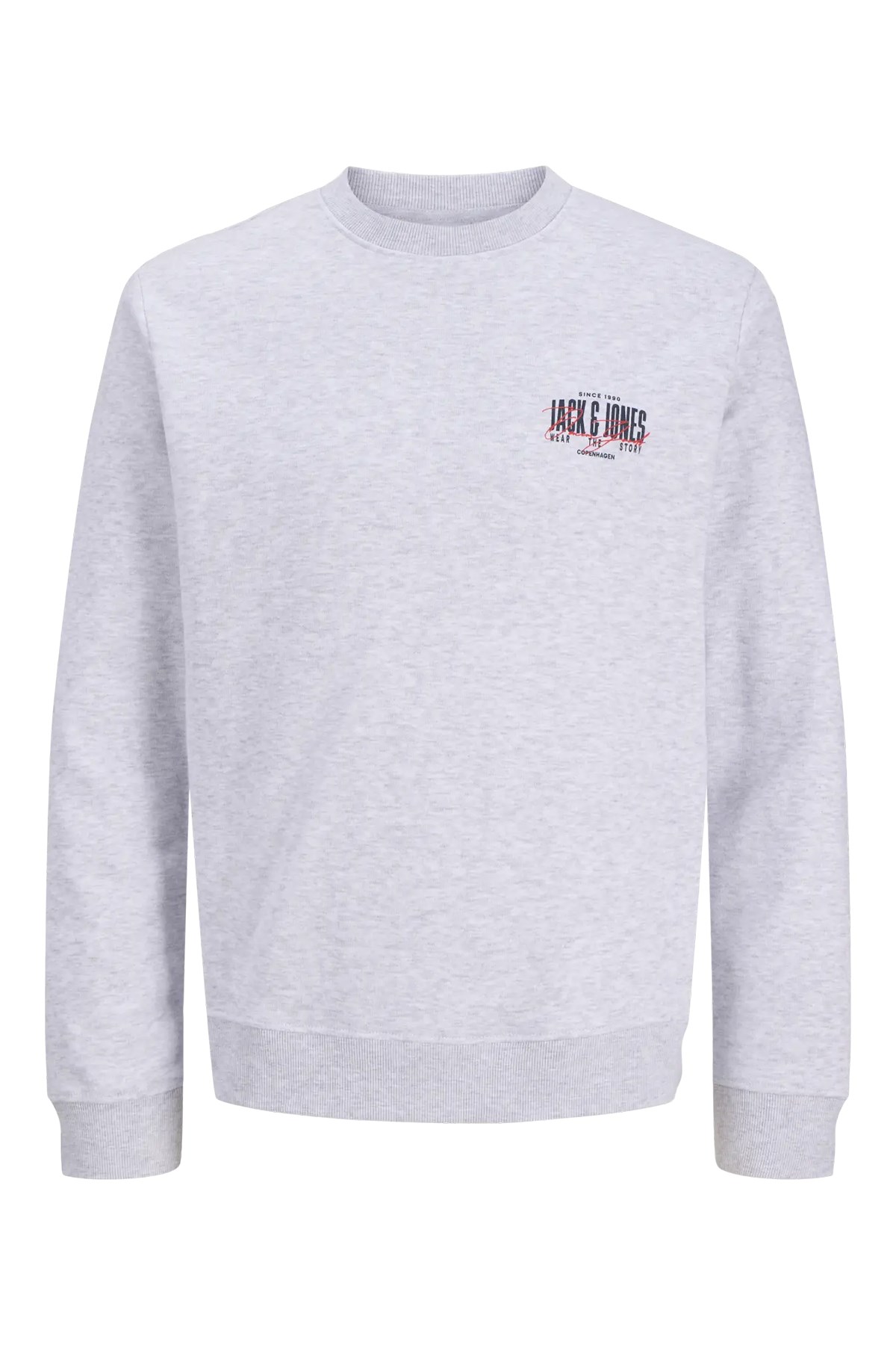 Jack & Jones JJAERO SWEAT CREW NECK White Melange Erkek Sweat 12298492