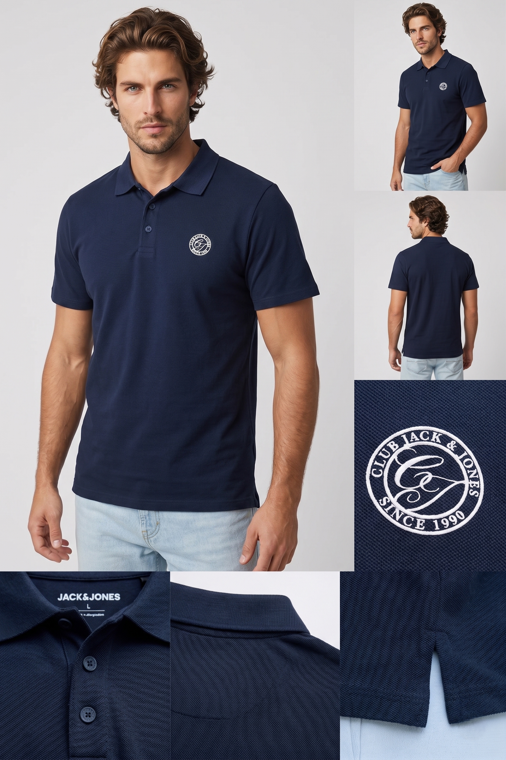 Jack & Jones Jjalliance Polo Yakalı Logolu Lacivert Tshirt 12288108