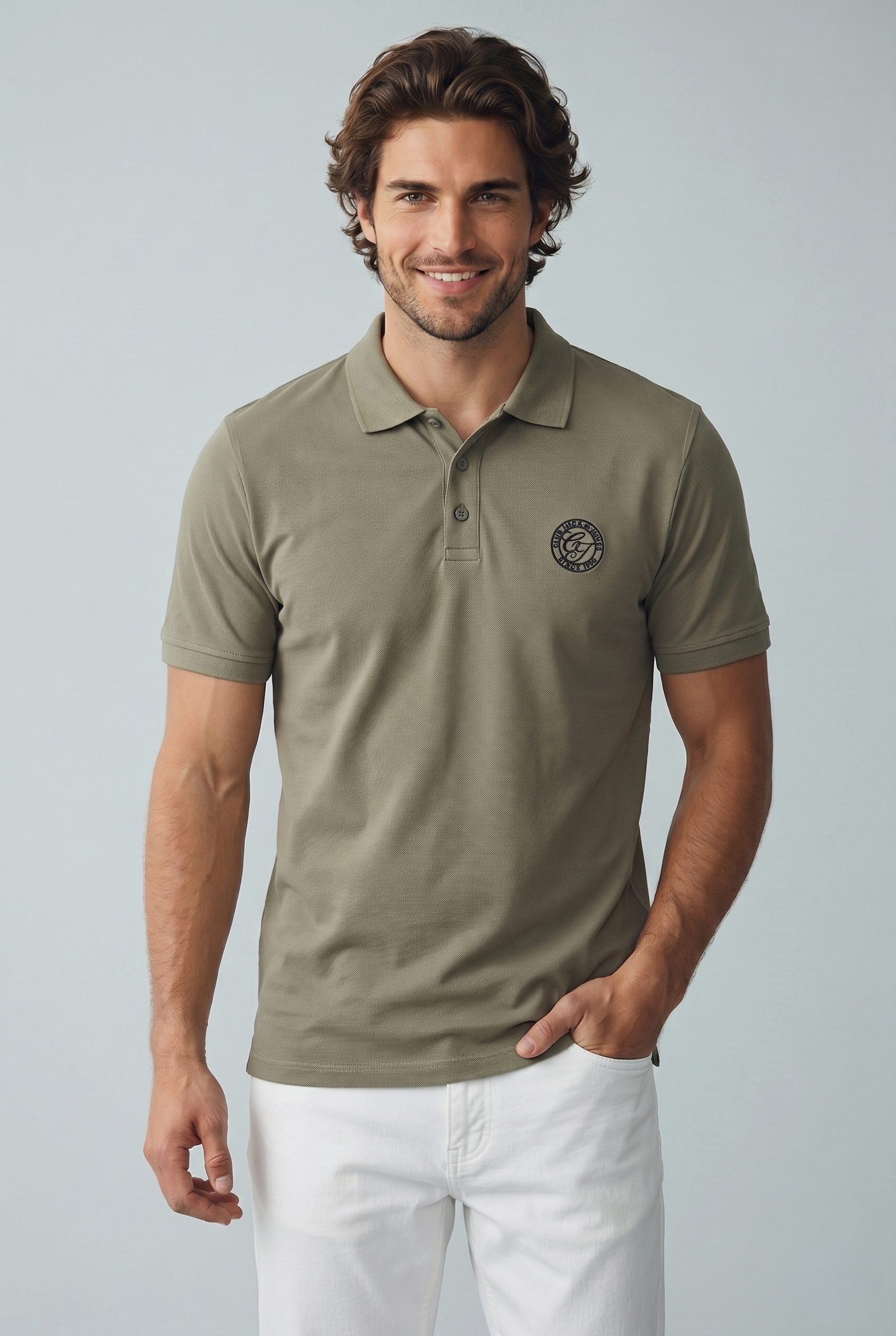 Jack & Jones Jjalliance Polo Yakalı Logolu Yeşil Tshirt 12288108