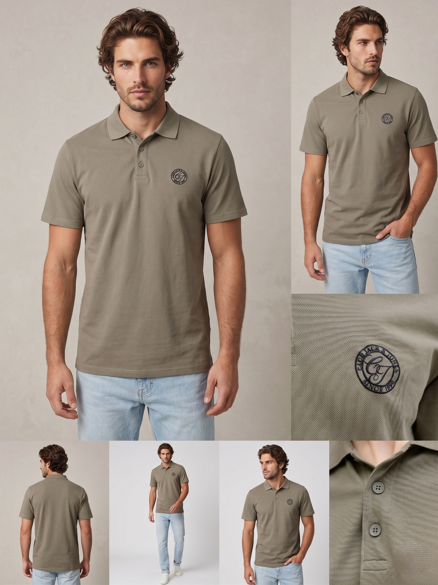 Jack & Jones Jjalliance Polo Yakalı Logolu Yeşil Tshirt 12288108