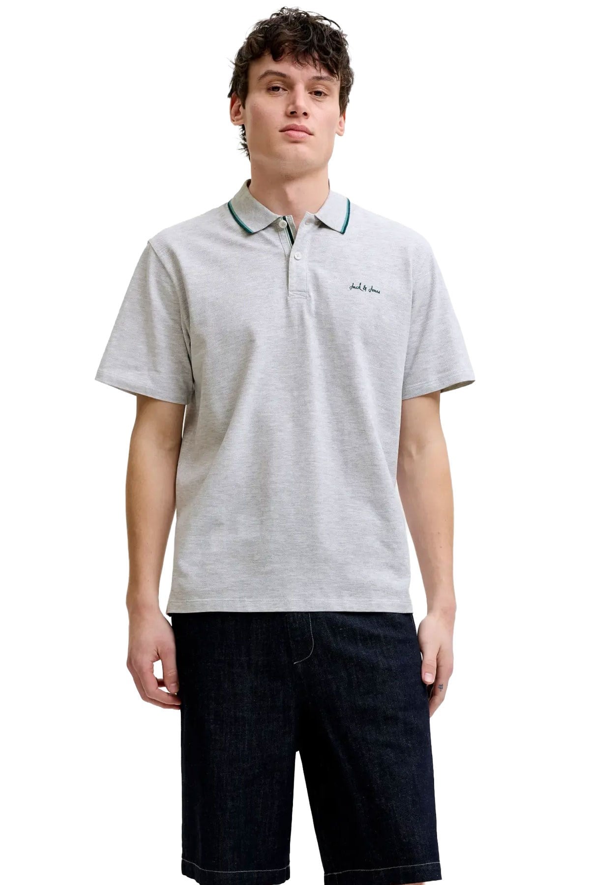 Jack & Jones Jjblaze Polo Yakalı Kırçıllı Beyaz Tshirt 12288376