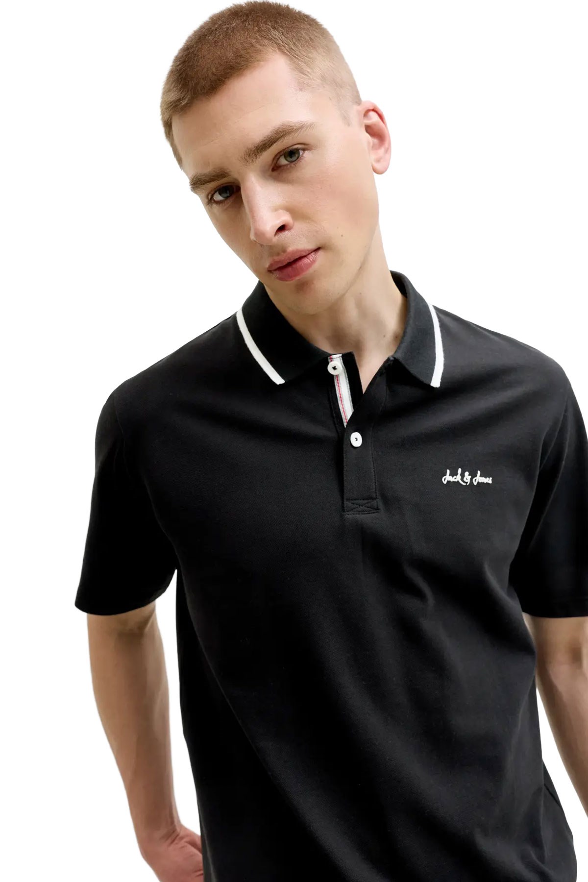 Jack & Jones Jjblaze Polo Yakalı Siyah Tshirt 12288376