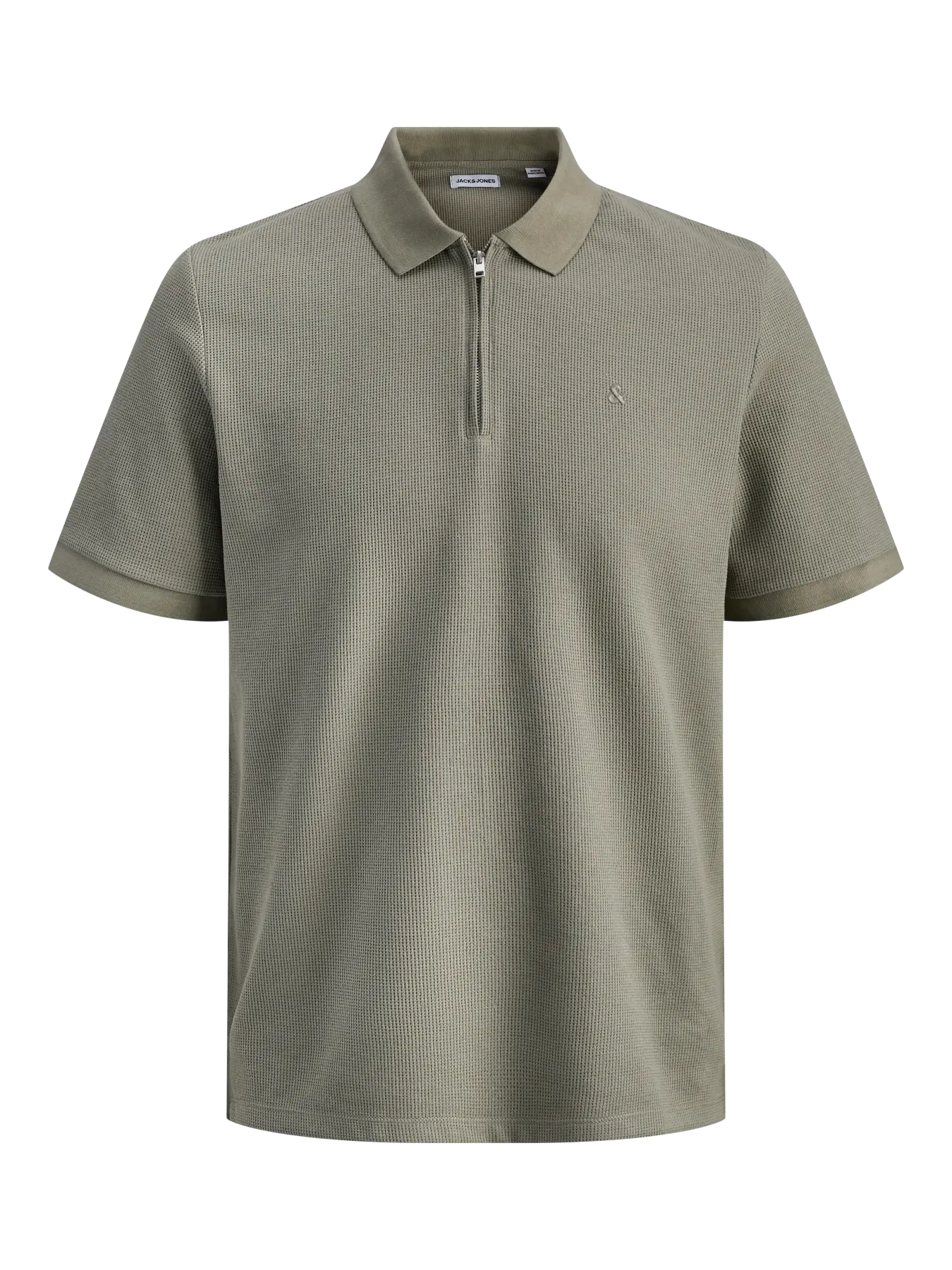 Jack & Jones Jjeaustin Fermuarlı Polo Yakalı Yeşil Tshirt 12279177