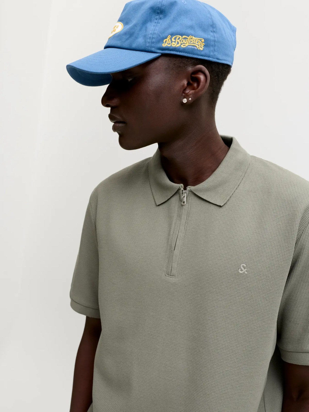 Jack & Jones Jjeaustin Fermuarlı Polo Yakalı Yeşil Tshirt 12279177