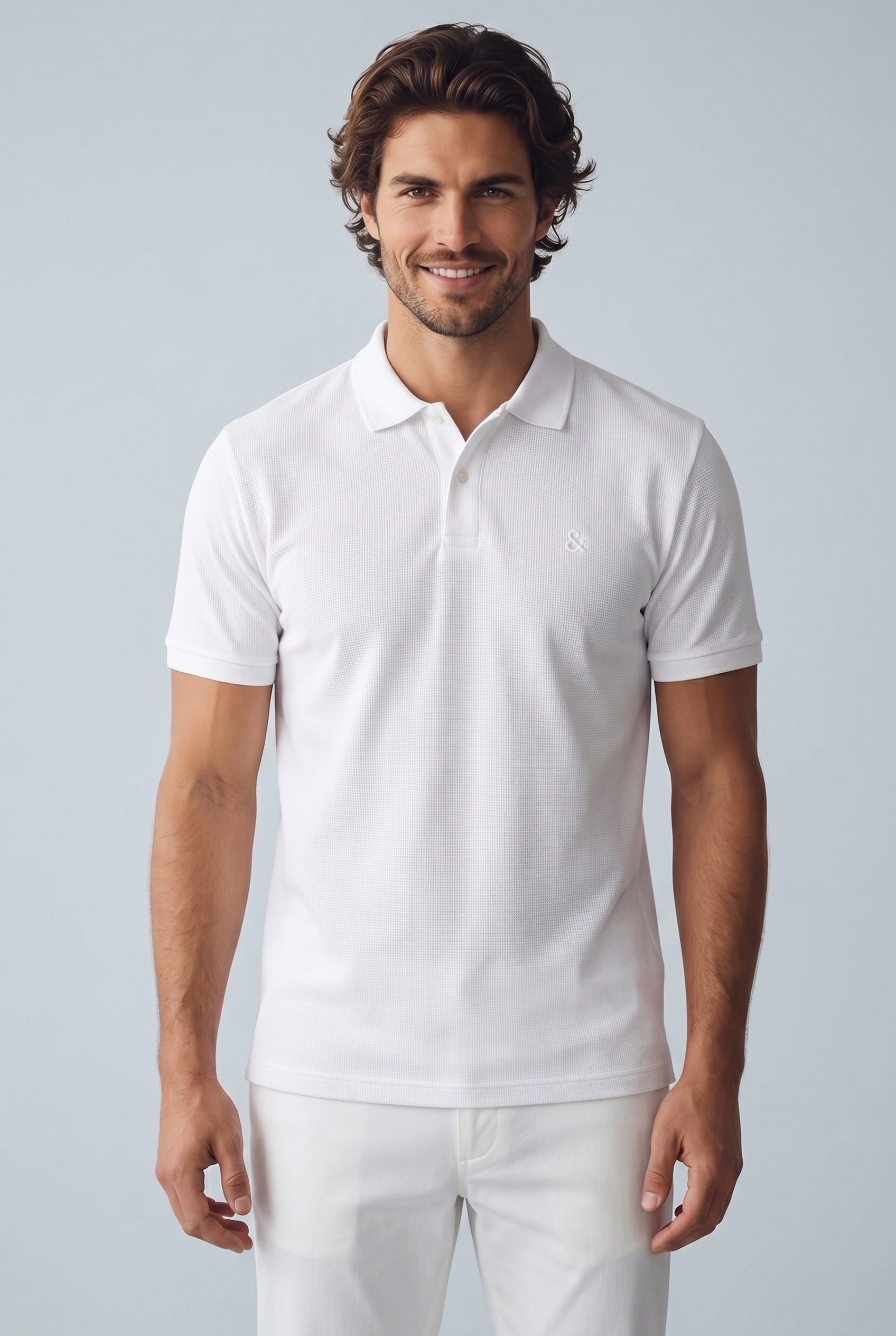 Jack & Jones Jjeaustin Polo Yakalı Beyaz Tshirt 12268130