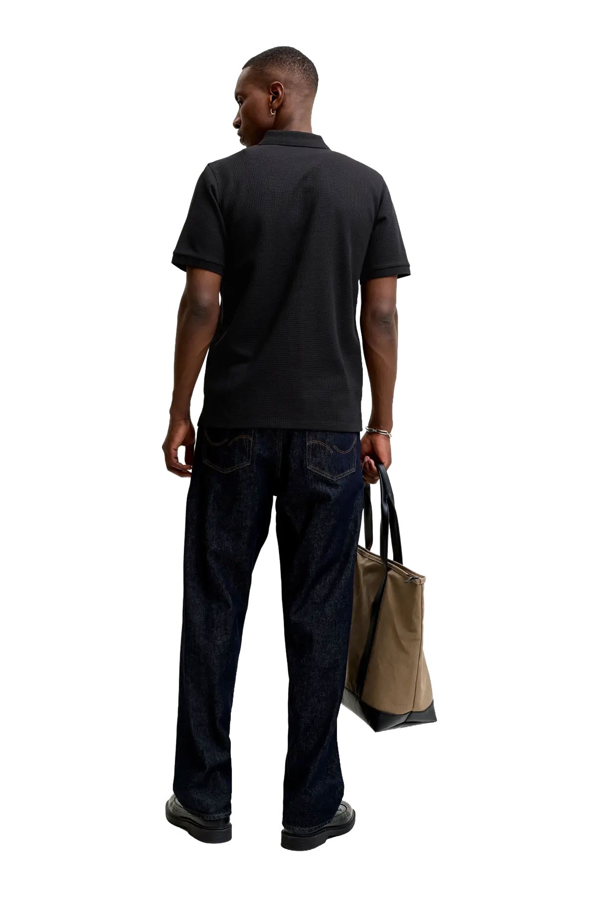 Jack & Jones Jjeaustin Polo Yakalı Siyah Tshirt 12268130