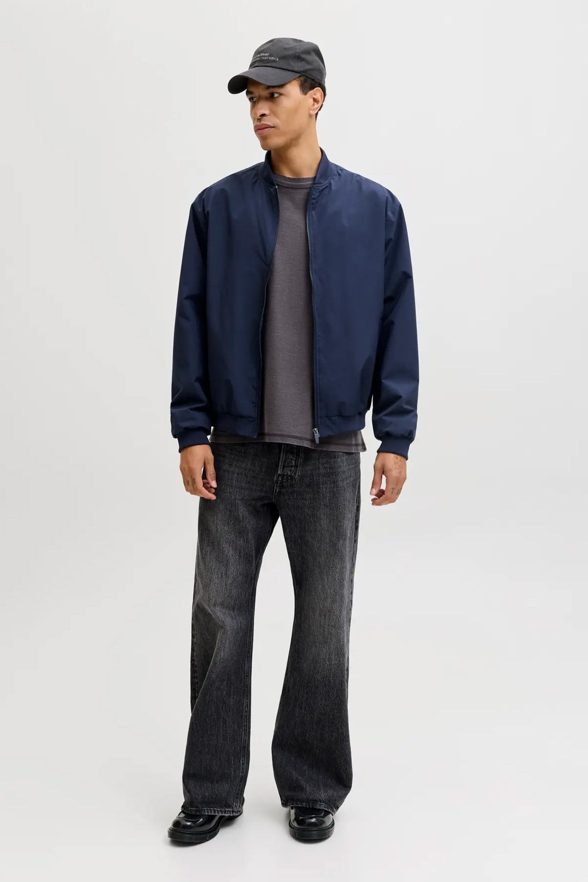 Jack & Jones JJECHARGE BOMBER JACKET NOOS Erkek PU Deri Mont Navy Blazer 12268608