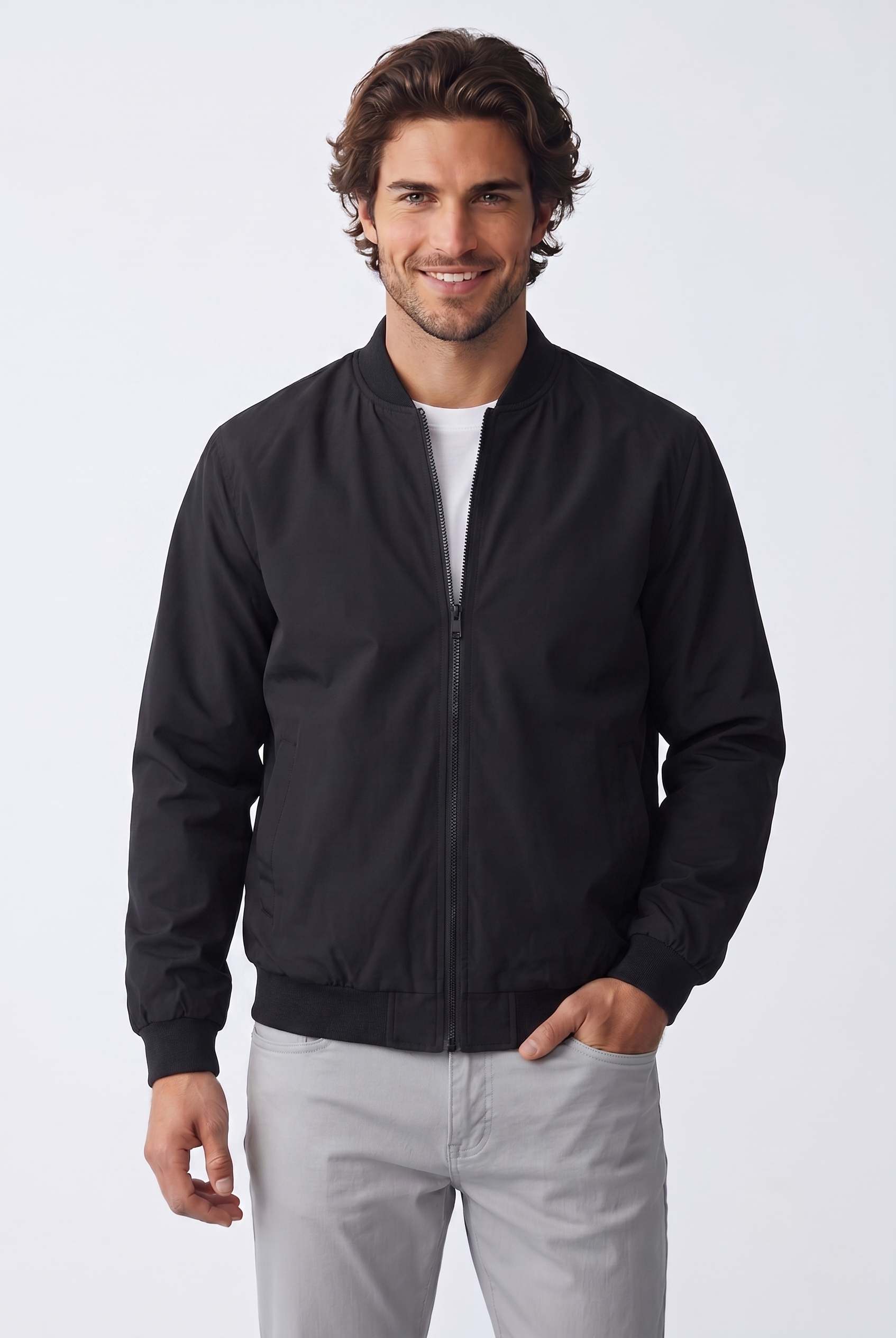 Jack & Jones JJECHARGE BOMBER JACKET NOOS Erkek Mont Siyah 12268608