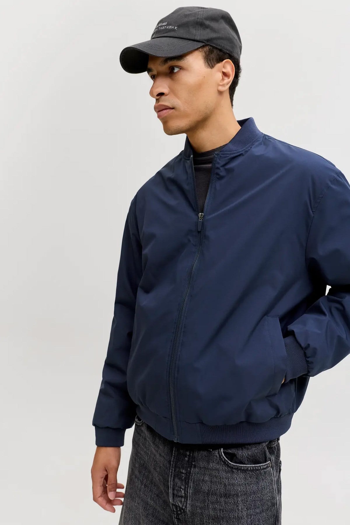 Jack & Jones JJECHARGE BOMBER JACKET NOOS Erkek PU Deri Mont Navy Blazer 12268608