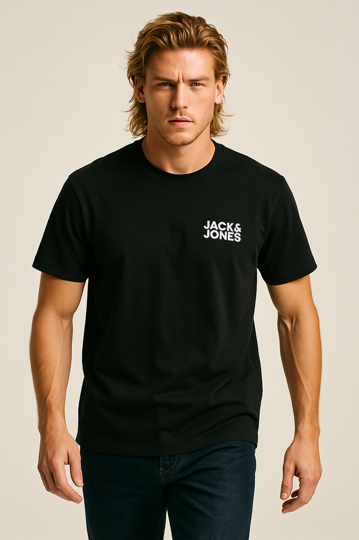 Jack & Jones JJECORP Küçük Logo Black Erkek Tişört 12151955