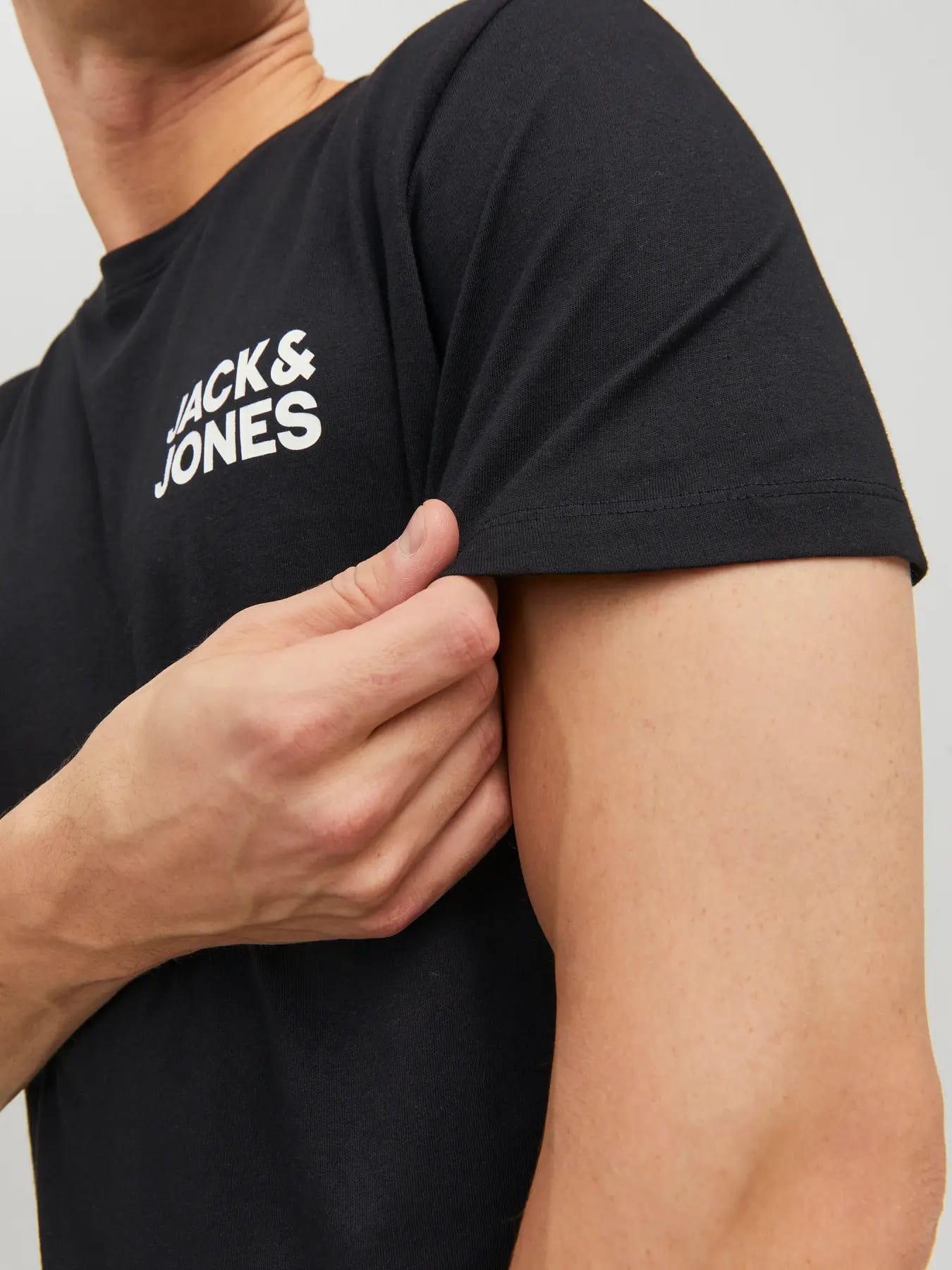 Jack & Jones JJECORP Küçük Logo Black Erkek Tişört 12151955