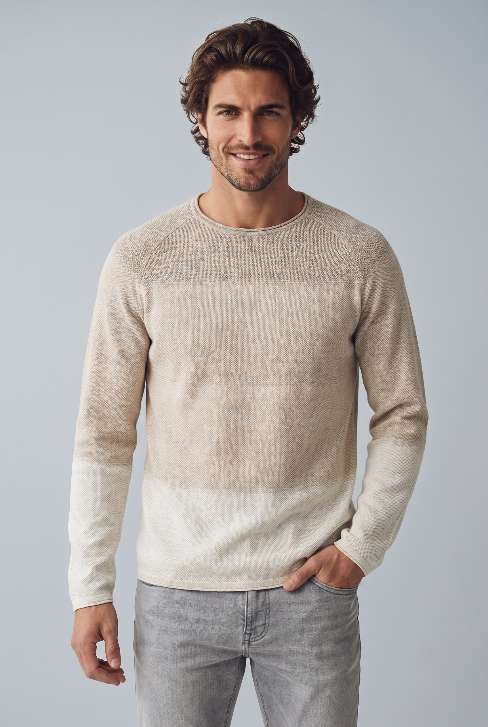 Jack & Jones JJEHILL KNIT Bej Erkek Sweat Kazak 12157321