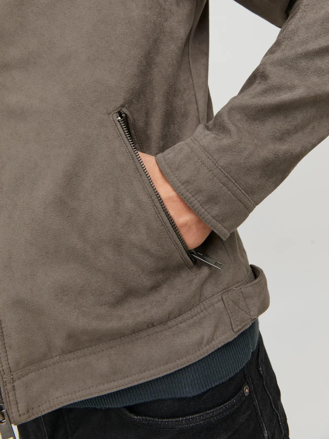 Jack & Jones JJEROCKY Erkek PU Deri Mont Falcon Bej Süet 12147218