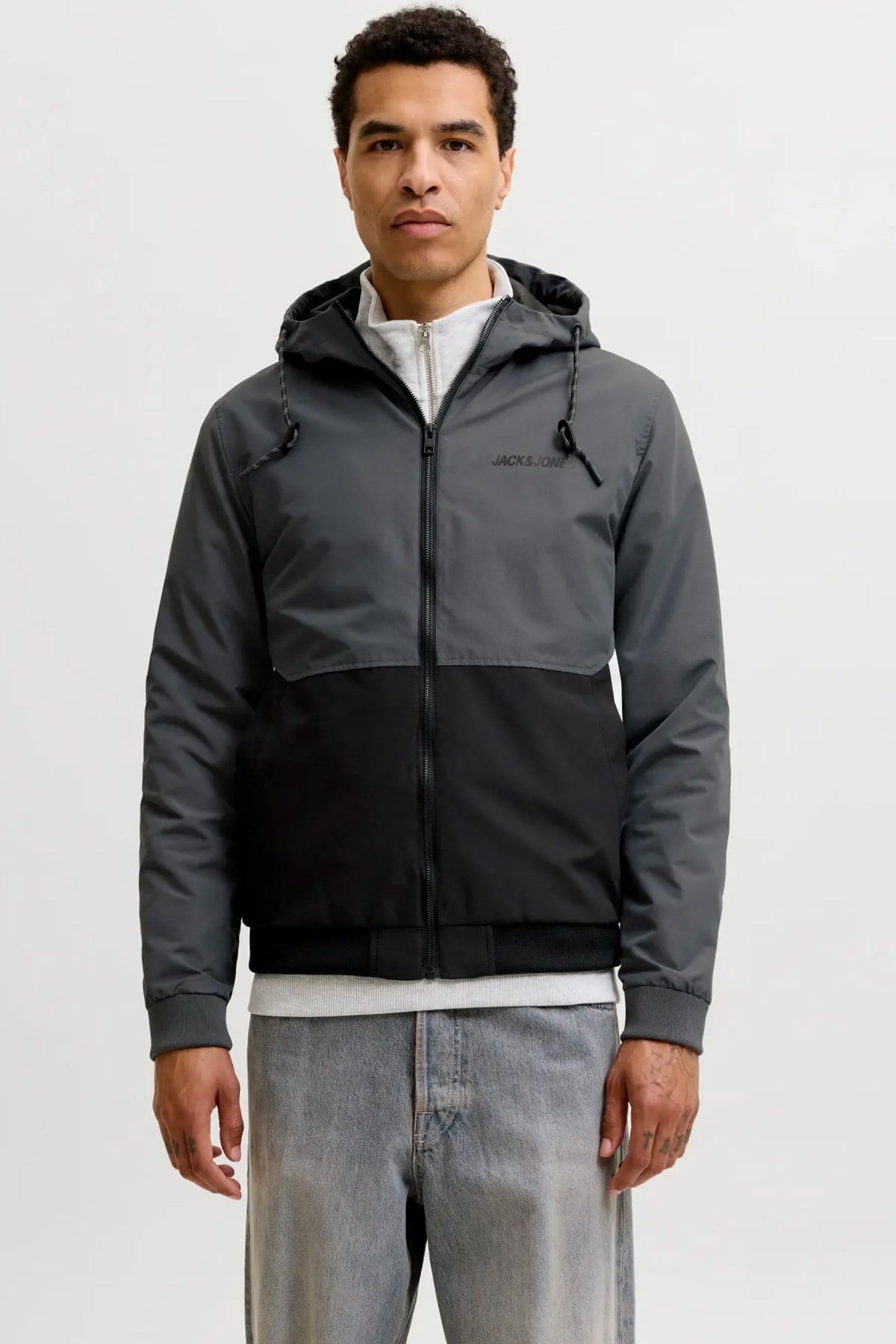 Jack & Jones JJERUSH HOOD BOMBER NOOS Erkek Mont Turbulence 12200208