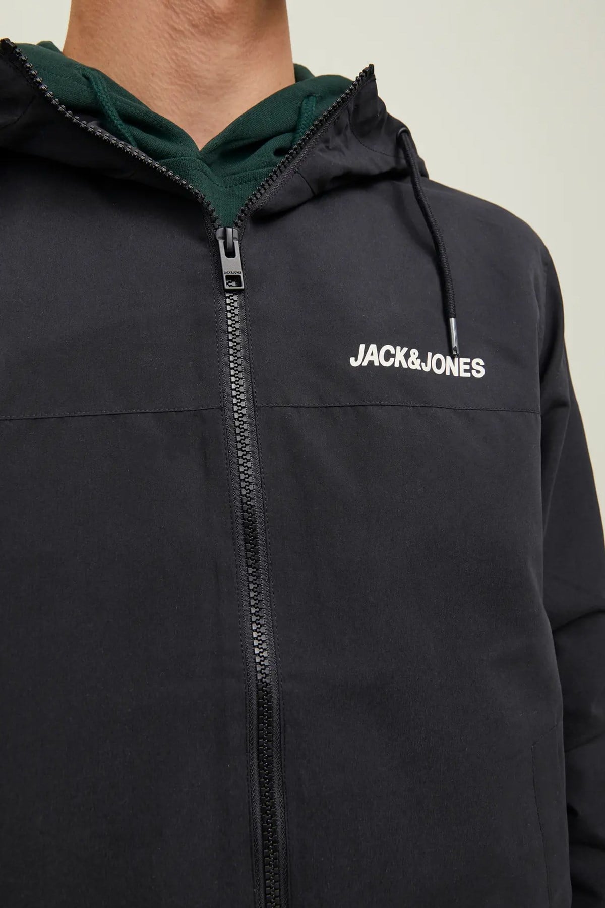 Jack & Jones JJERUSH HOOD BOMBER NOOS Erkek Mont Black 12200208