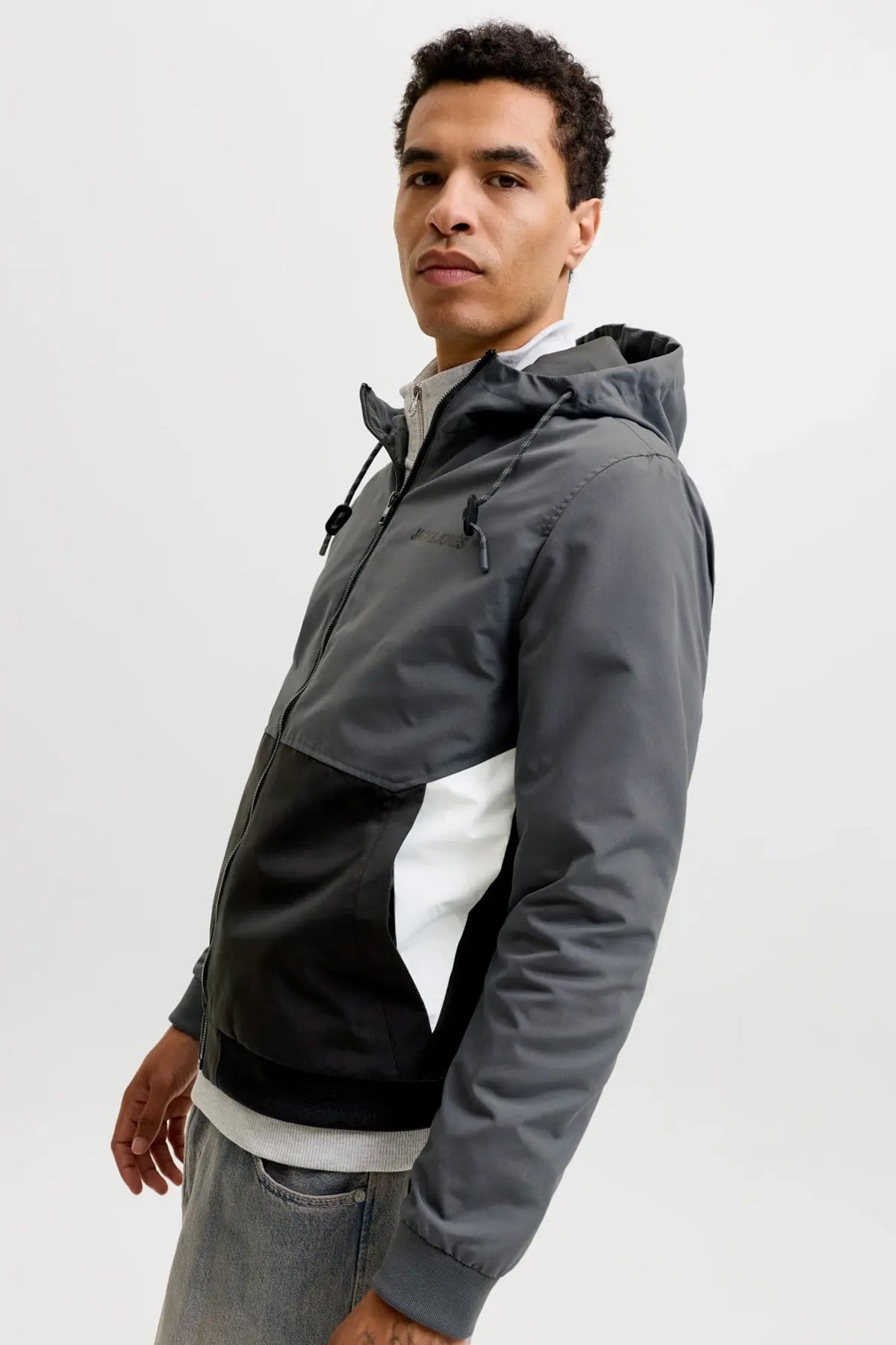Jack & Jones JJERUSH HOOD BOMBER NOOS Erkek Mont Turbulence 12200208
