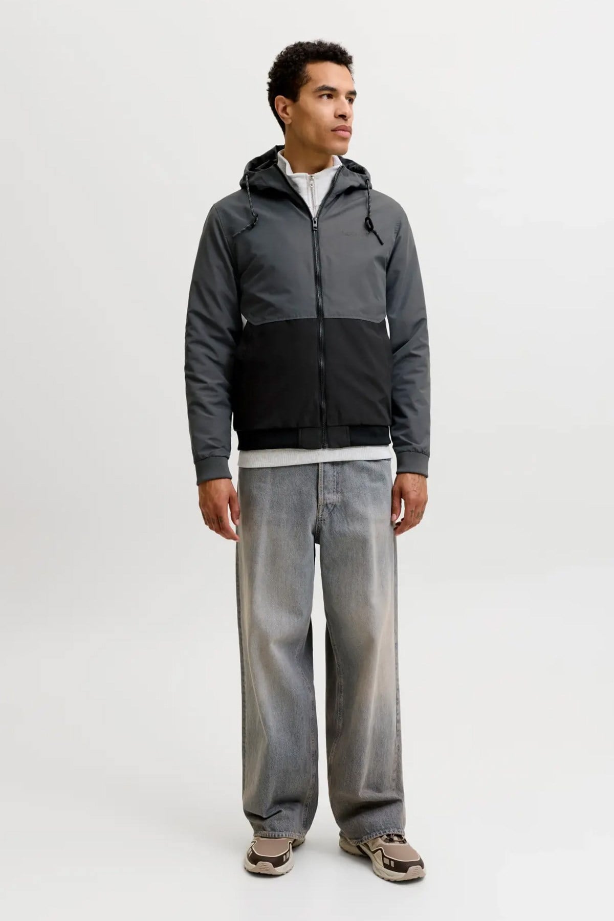 Jack & Jones JJERUSH HOOD BOMBER NOOS Erkek Mont Turbulence 12200208