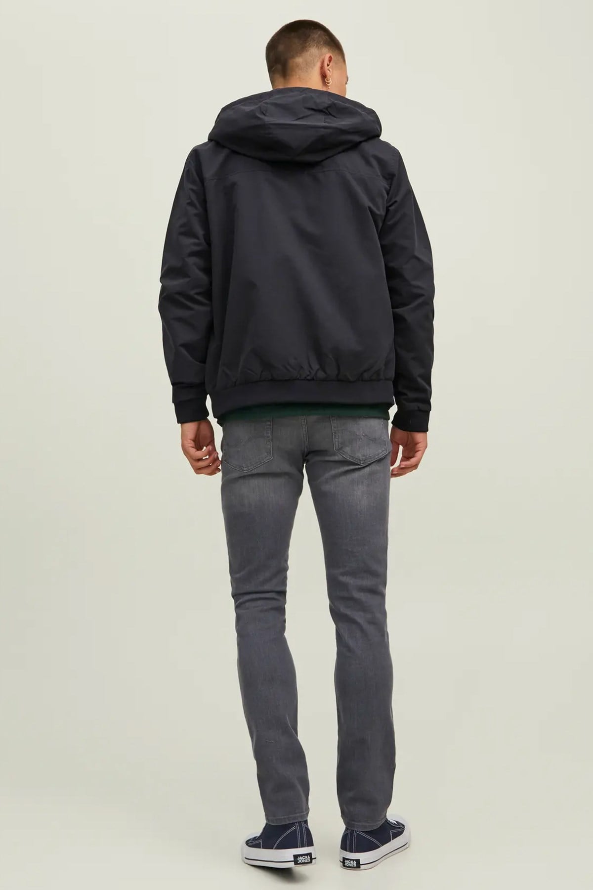 Jack & Jones JJERUSH HOOD BOMBER NOOS Erkek Mont Black 12200208