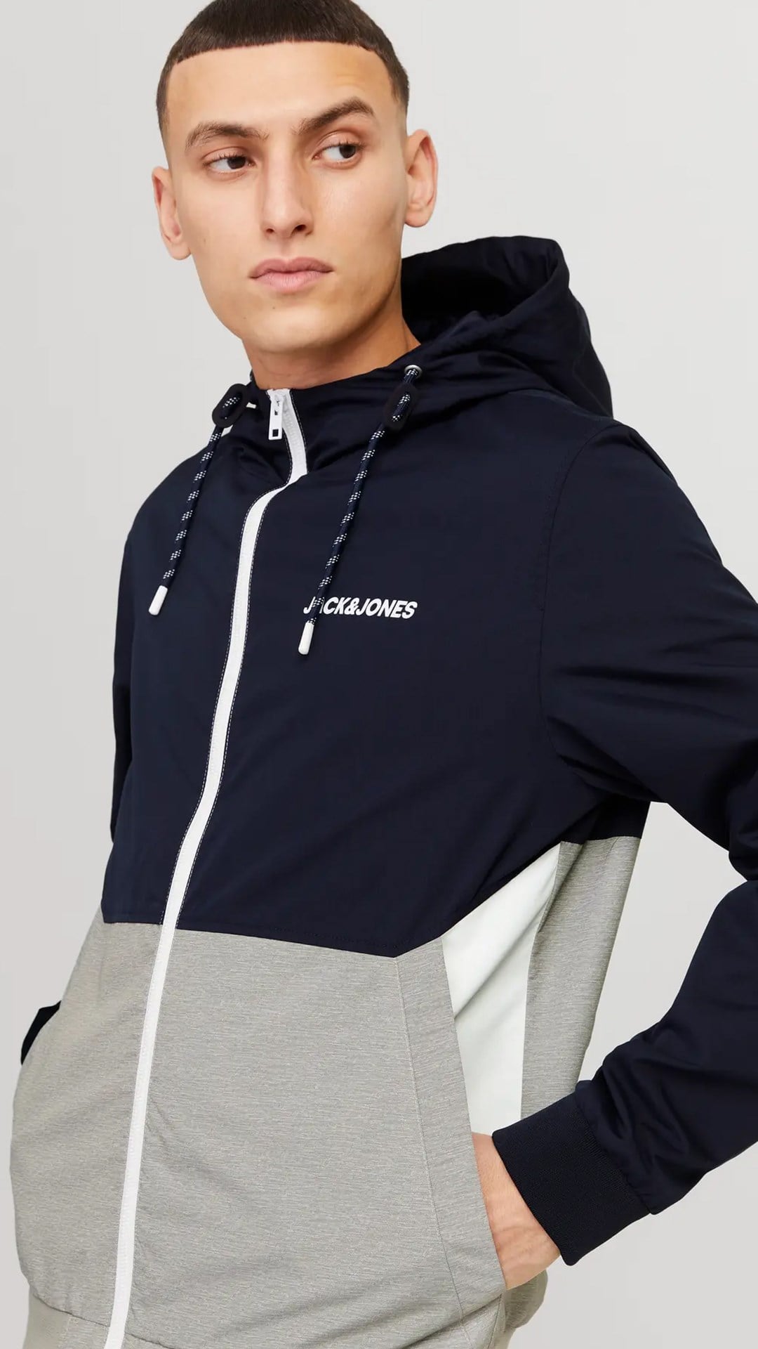 Jack & Jones JJERUSH HOOD BOMBER NOOS Erkek Mont Sky Captain 12200208