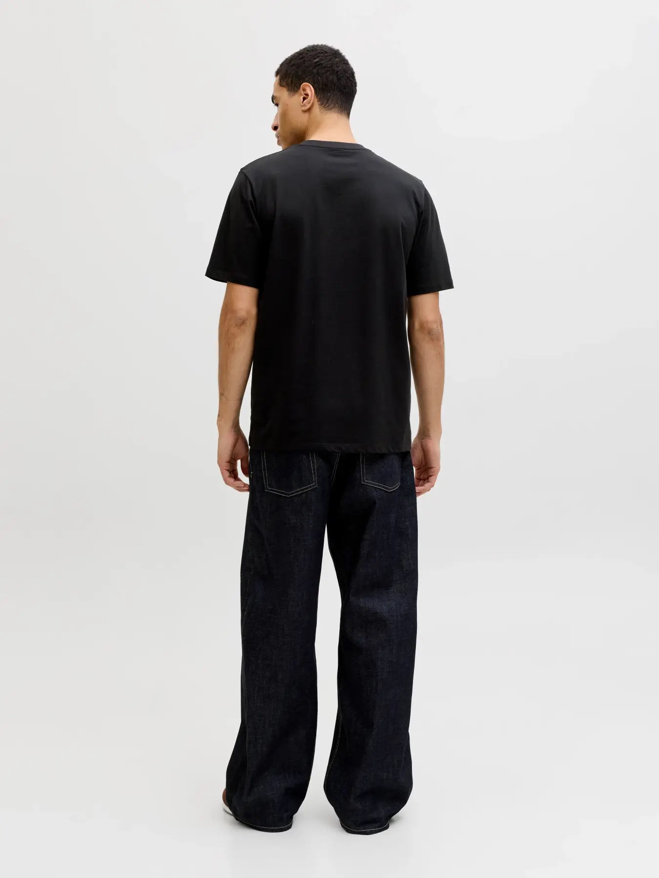 Jack & Jones JJHONOLULU SHAPE TEE SS CREW NECK LN Logolu Erkek Siyah Tişört 12288088