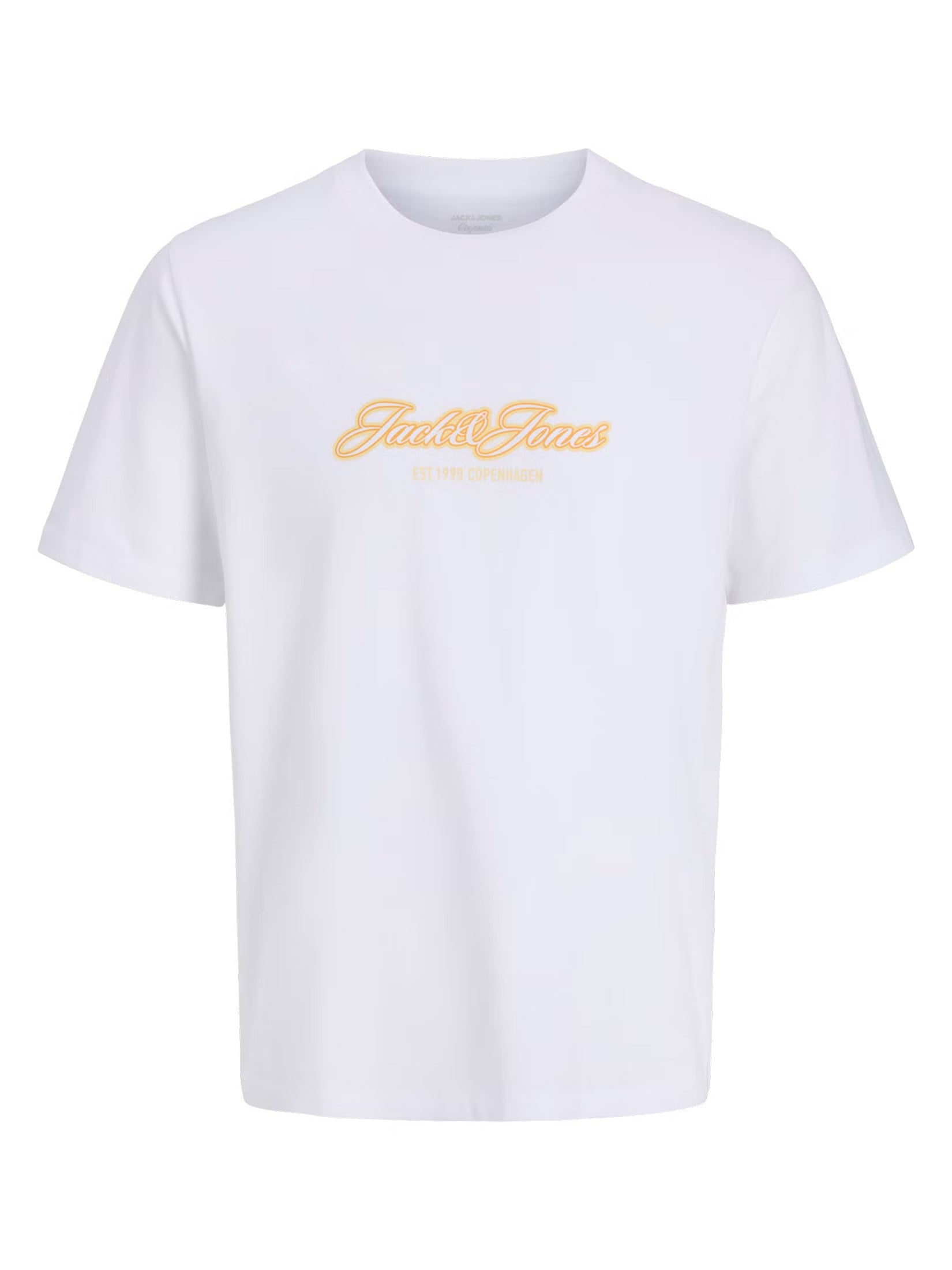 Jack & Jones Jorcatskills Logo Baskılı Erkek Beyaz Tişört 12297893-Bright White