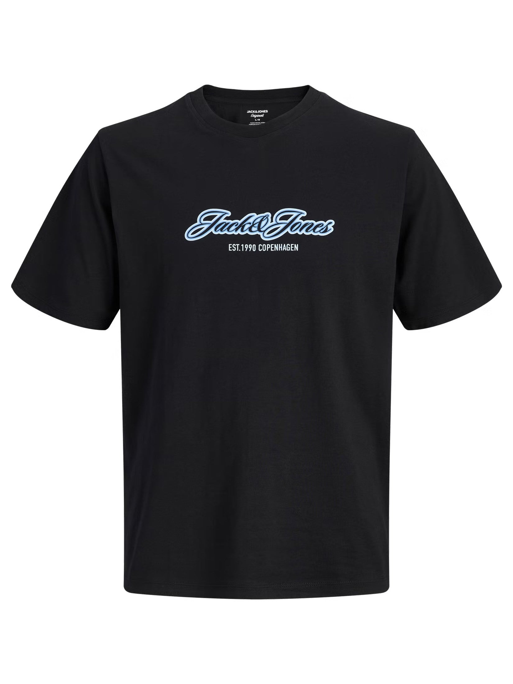 Jack & Jones Jorcatskills Logo Baskılı Erkek Siyah Tişört 12297893-Black