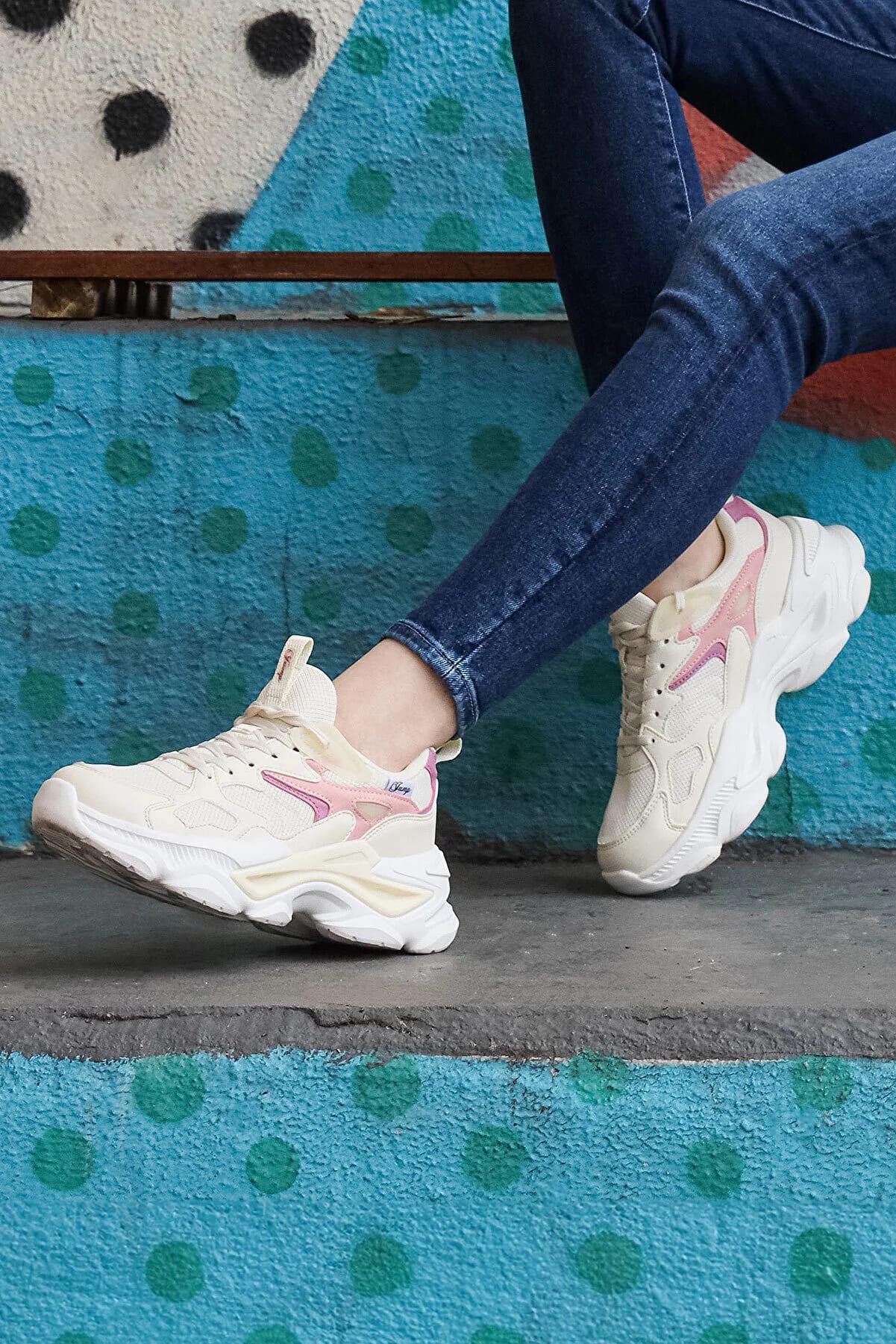 Jump 29891 Bej Kadın Sneaker Ayakkabı v1