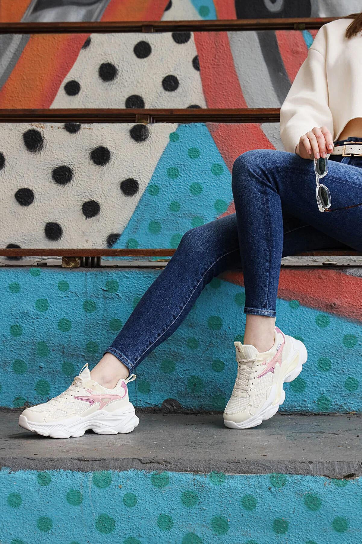 Jump 29891 Bej Kadın Sneaker Ayakkabı v1