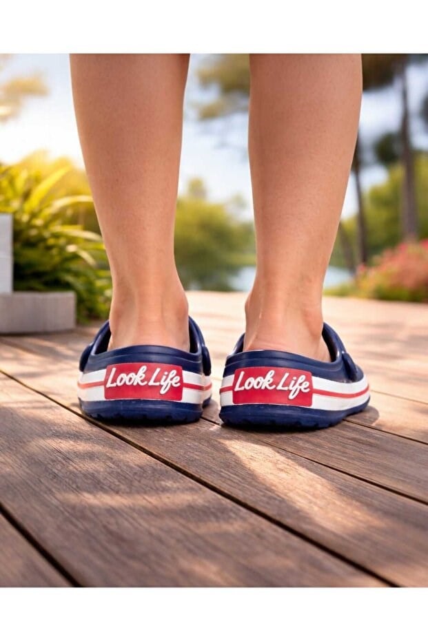 Look Life Unisex Lacivert Cross Sabo Eva Günlük Kapalı Terlik 214