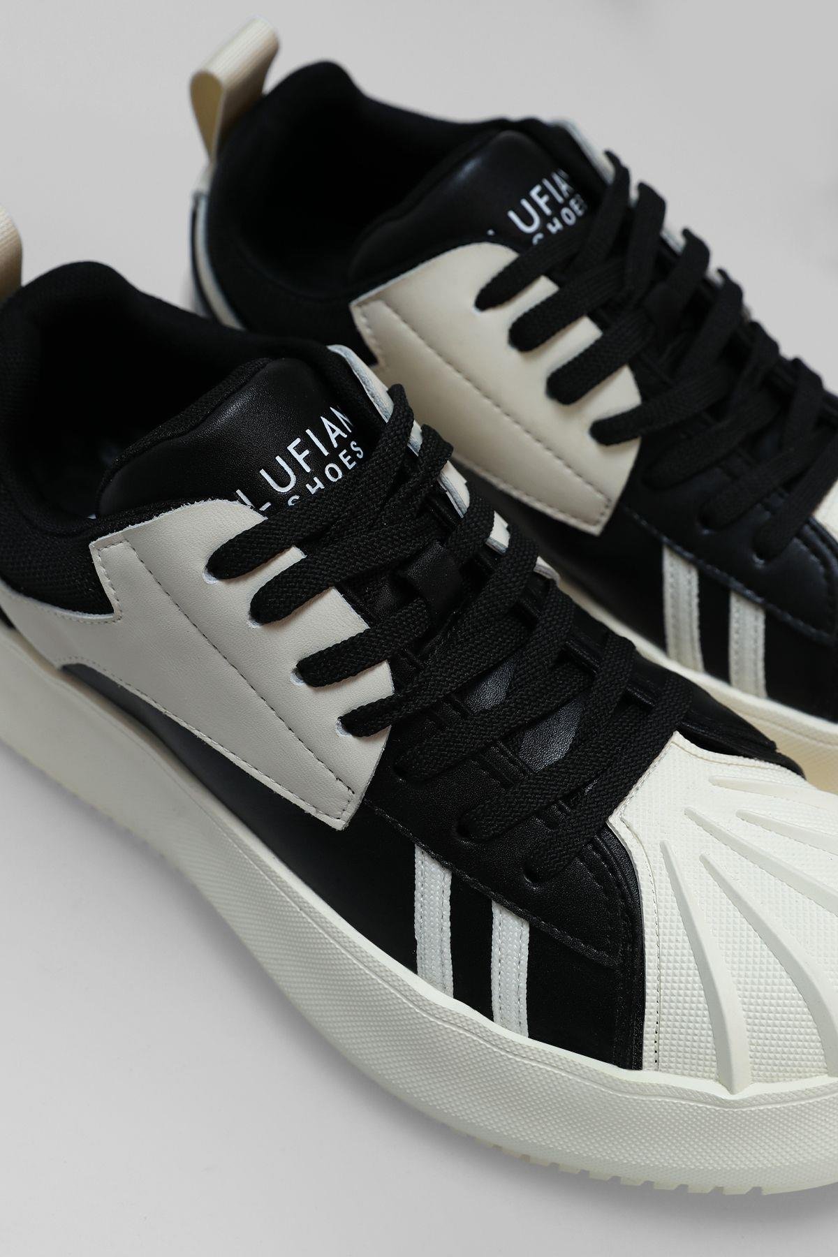 Lufian Piers Siyah Hakiki Deri Erkek Sneaker Ayakkabı 112230200 v1