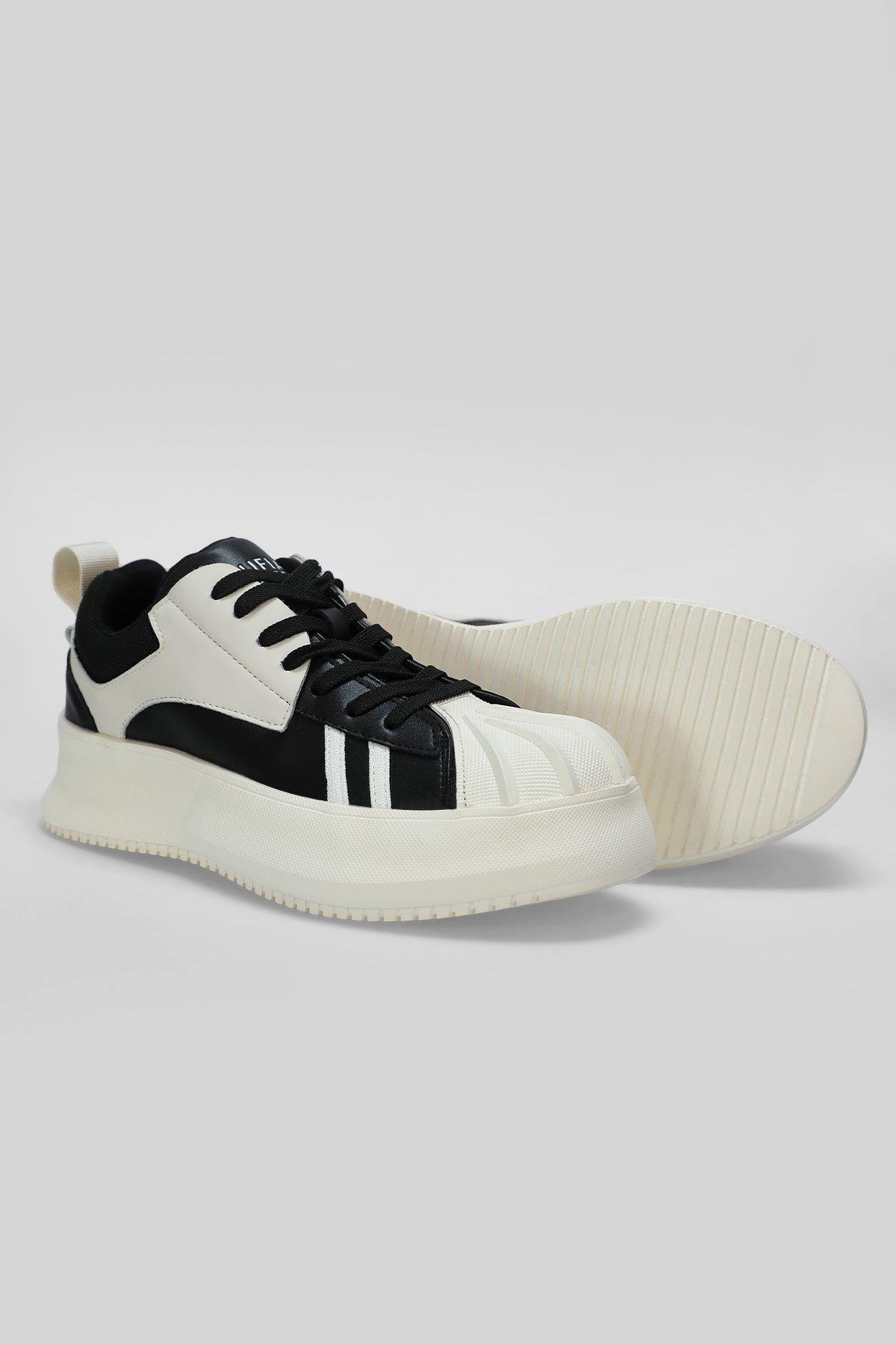 Lufian Piers Siyah Hakiki Deri Erkek Sneaker Ayakkabı 112230200 v1