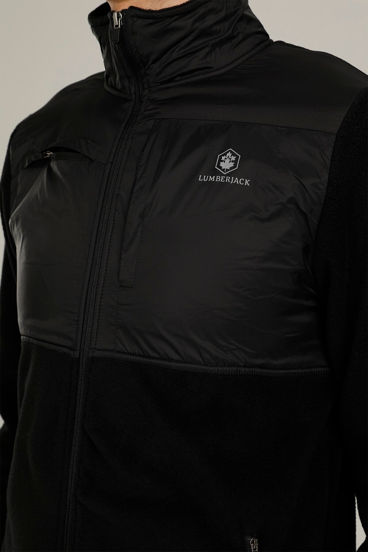 Lumberjack Joseph Polar Erkek Fermuarlı Sweat Ceket Siyah v1