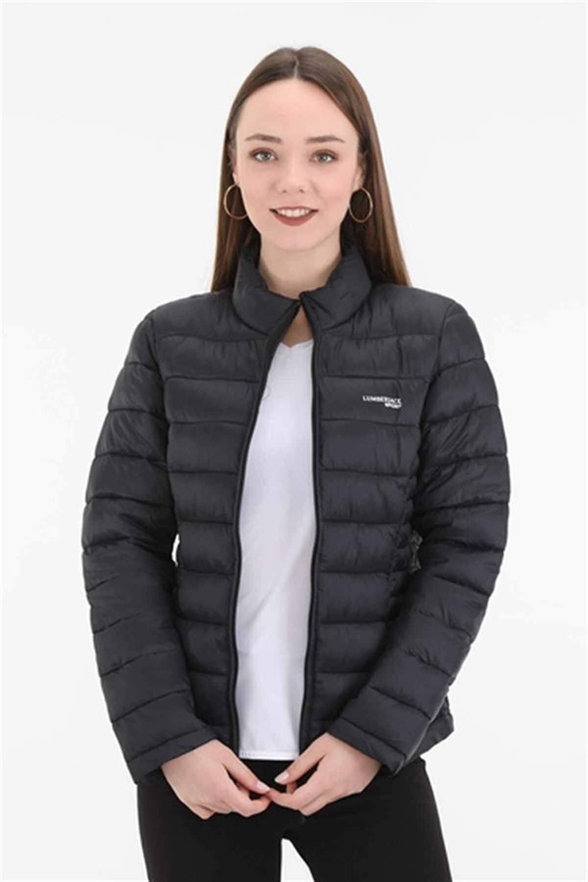 Lumberjack Padded Coat Kadın Şişme Hafif Mont Siyah v1