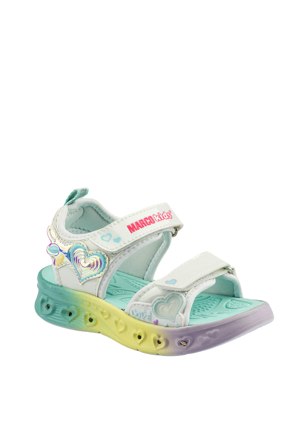 Marco Kids Kız Çocuk Işıklı Beyaz Sandalet 02-26Y208-Z1