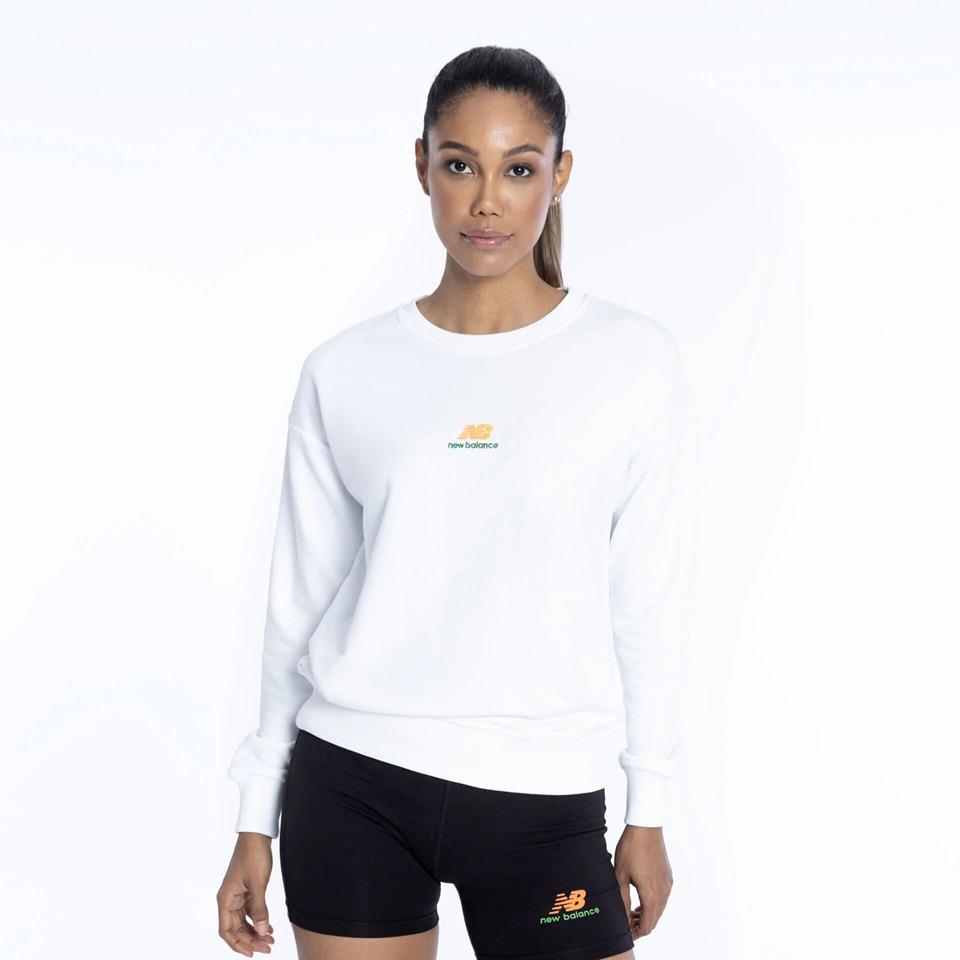 New Balance Beyaz Kadın Sweatshirt WNH1308-WT v1