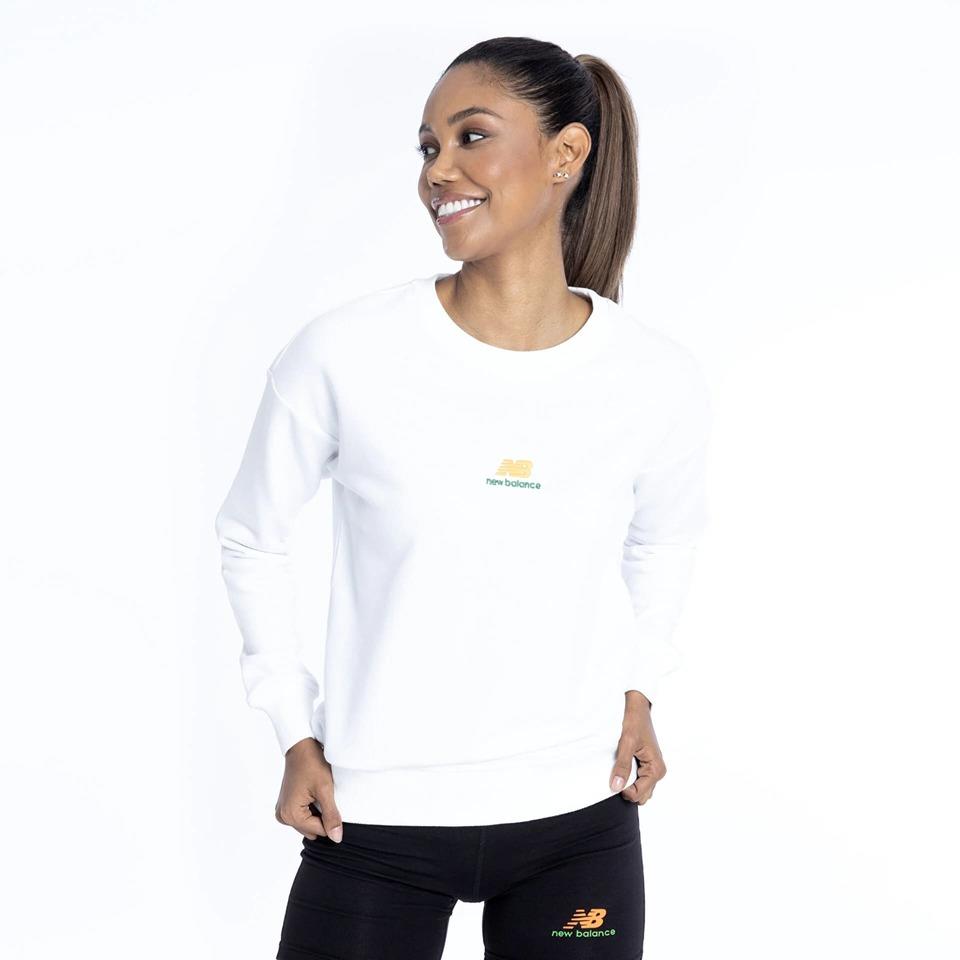 New Balance Beyaz Kadın Sweatshirt WNH1308-WT v1