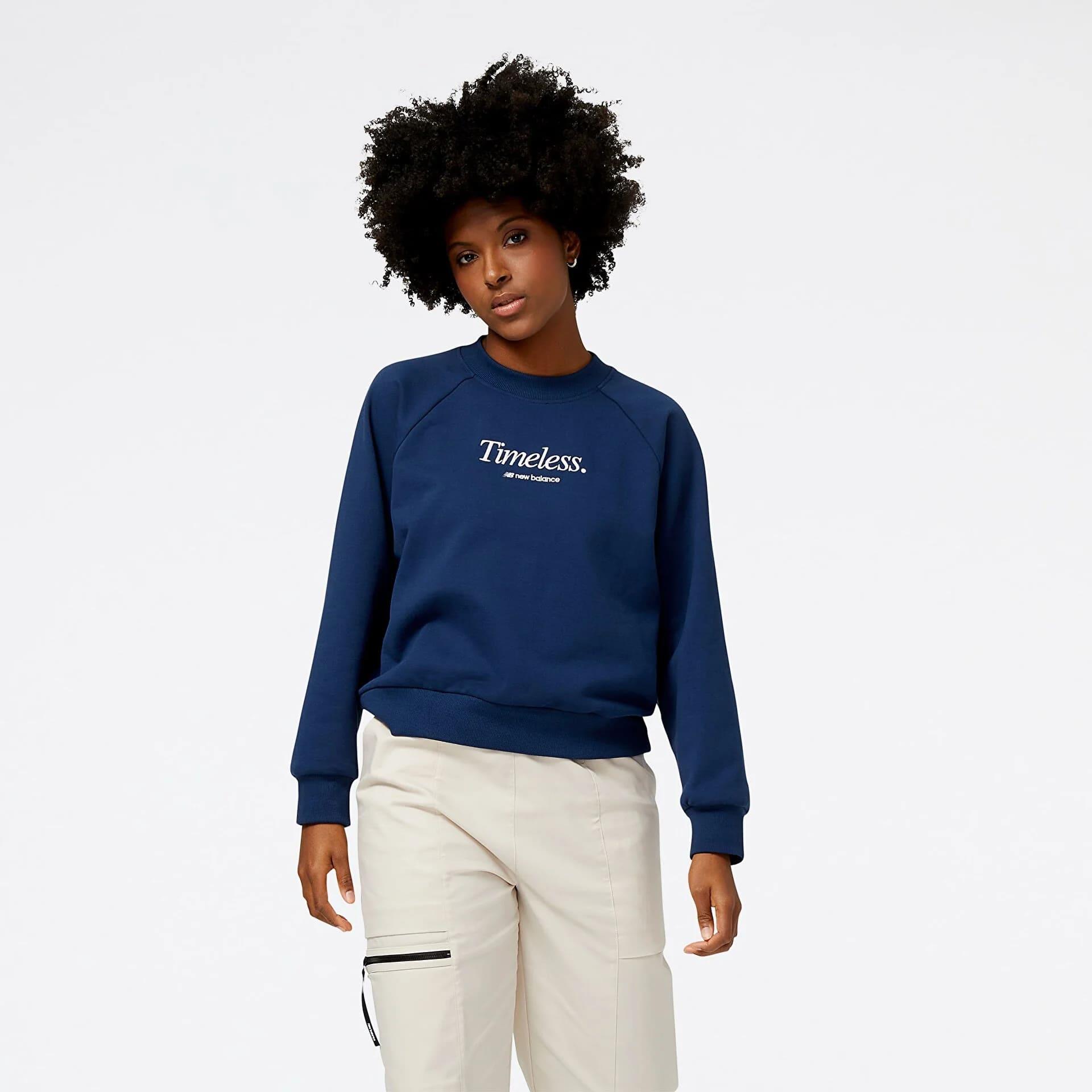 New Balance Lacivert Kadın Sweatshirt WNC3380-IND v1