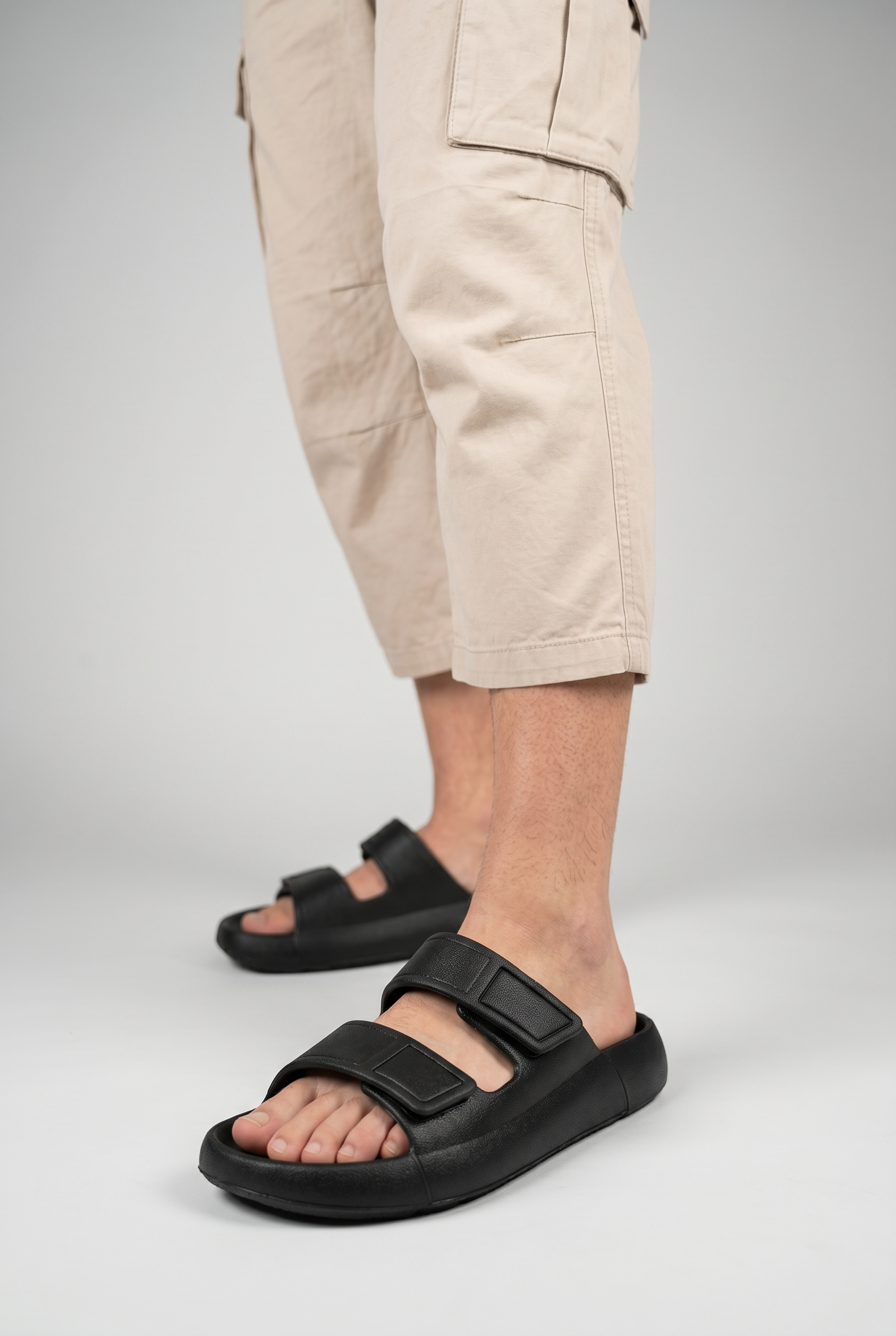 Oregon Shoes FeelUp Comfort Eva Erkek Deniz Günlük Cırtlı Terlik Siyah