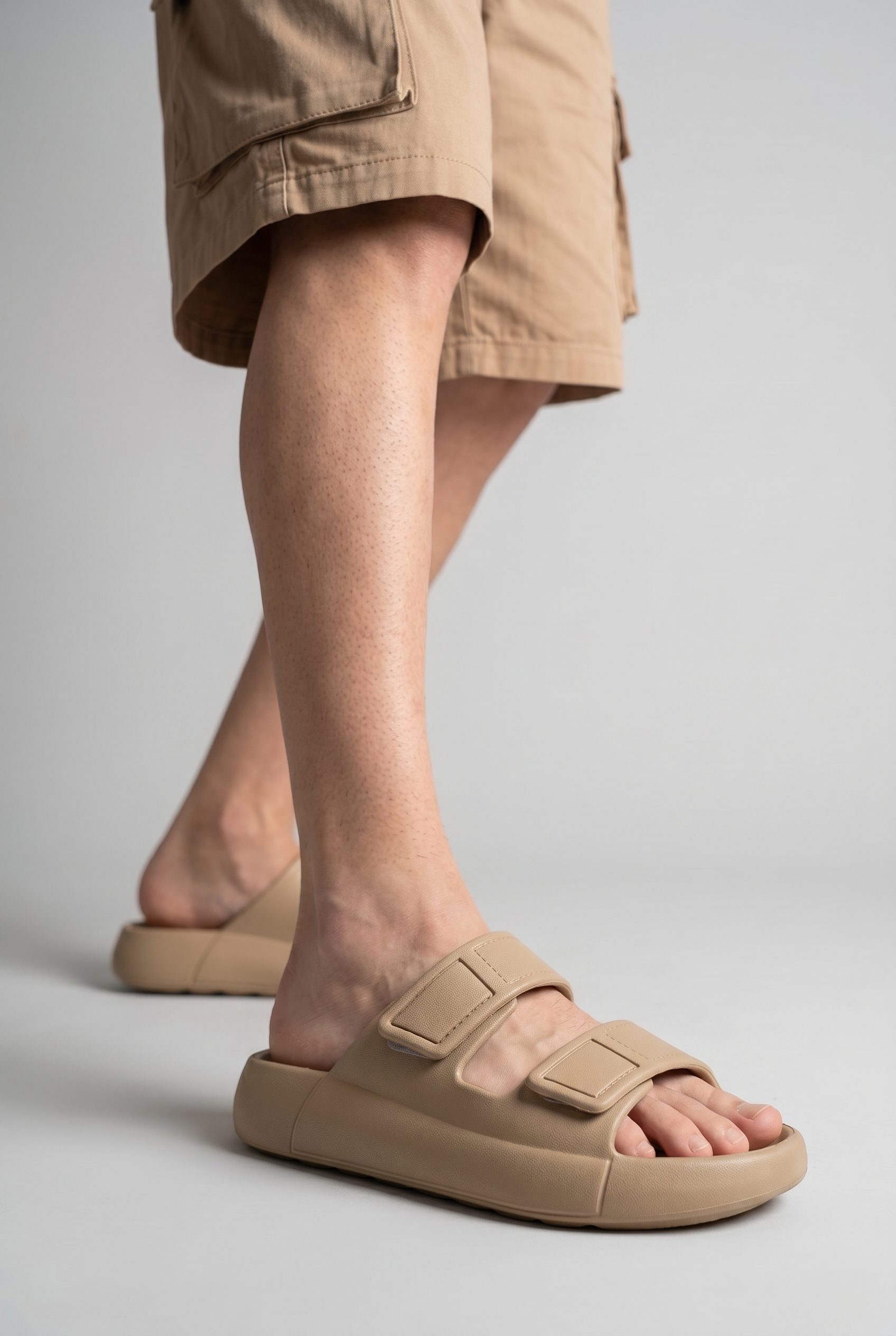 Oregon Shoes FeelUp Comfort Eva Erkek Deniz Günlük Cırtlı Terlik Vizon