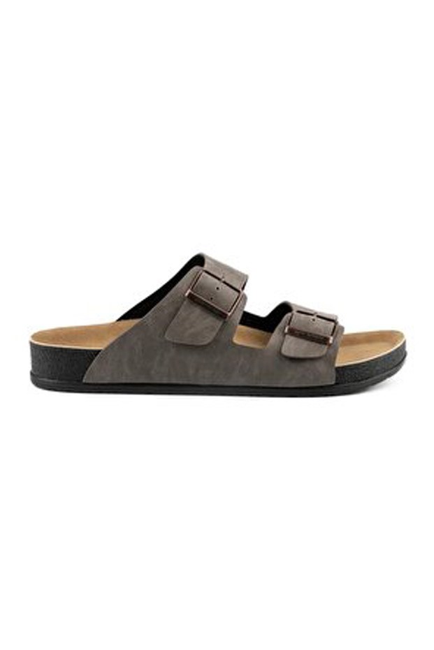 Roy Jones BreezeStep Unisex Gri Çift Toka Günlük Terlik 6500