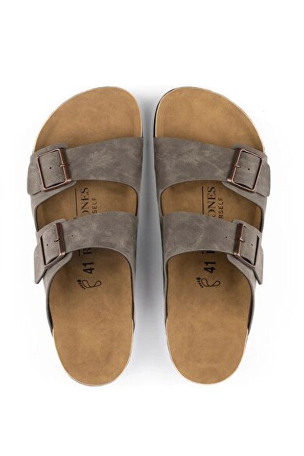 Roy Jones BreezeStep Unisex Gri Çift Toka Günlük Terlik 6500
