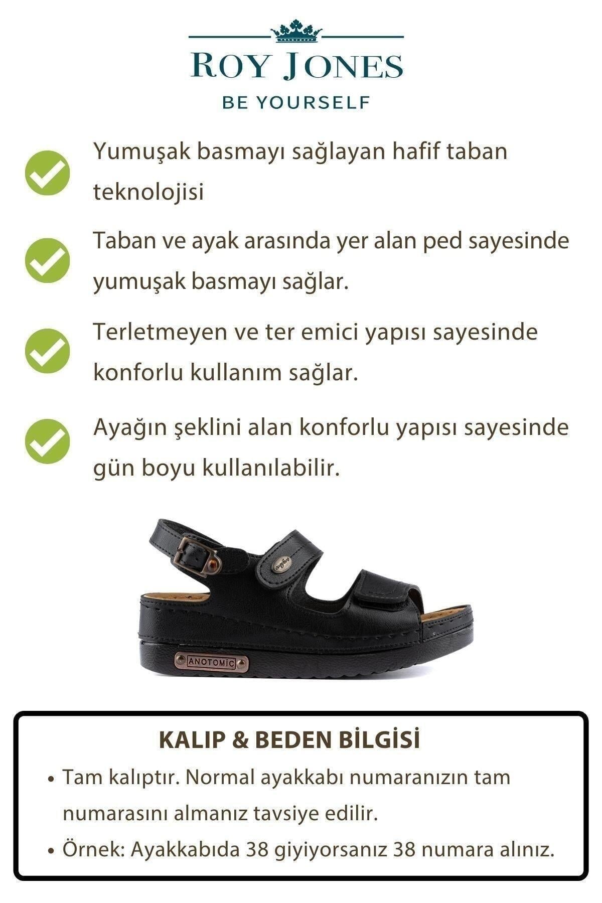 Roy Jones Kadın Nubuk Siyah Cırtlı Günlük Sandalet 3014
