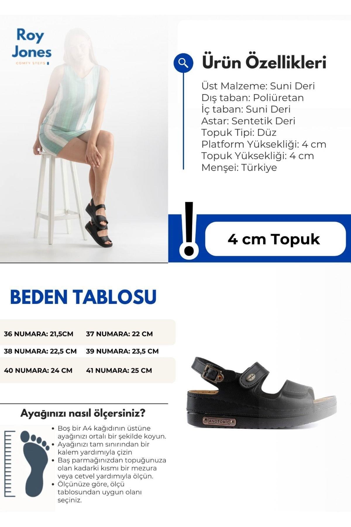Roy Jones Kadın Nubuk Siyah Cırtlı Günlük Sandalet 3014