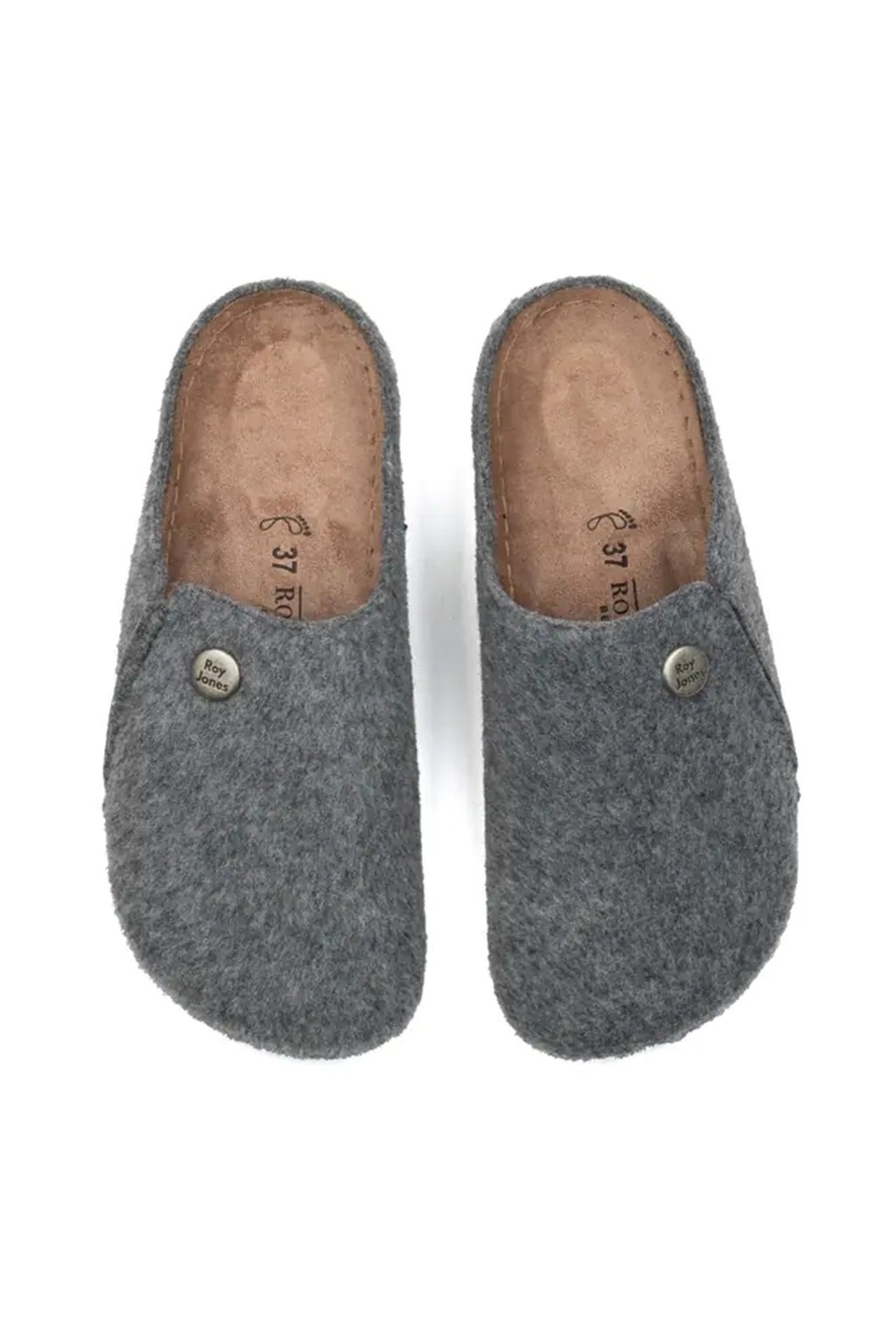 Roy Jones Unisex Gri İtalyan Keçe Terlik 6800